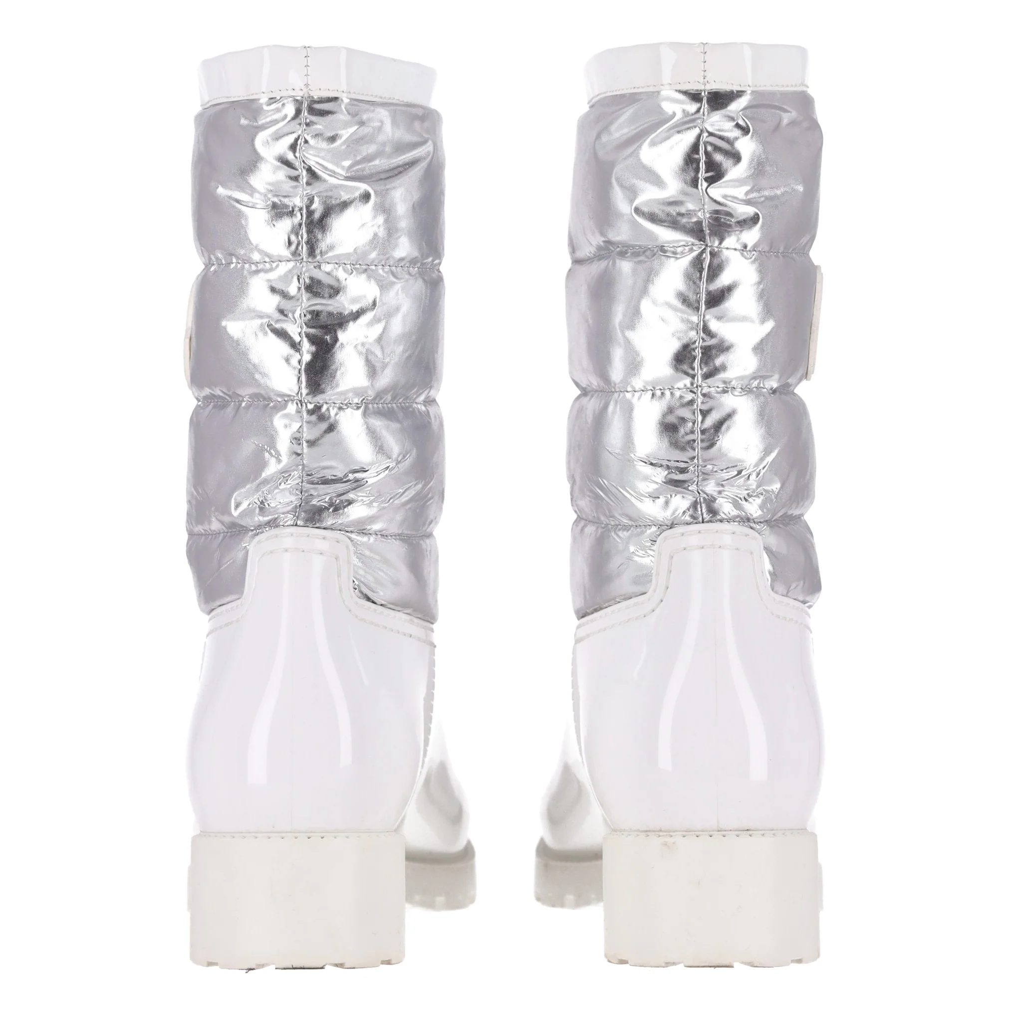 Moncler Gisele Metallic Rain Boots. Size 37 - Image 5