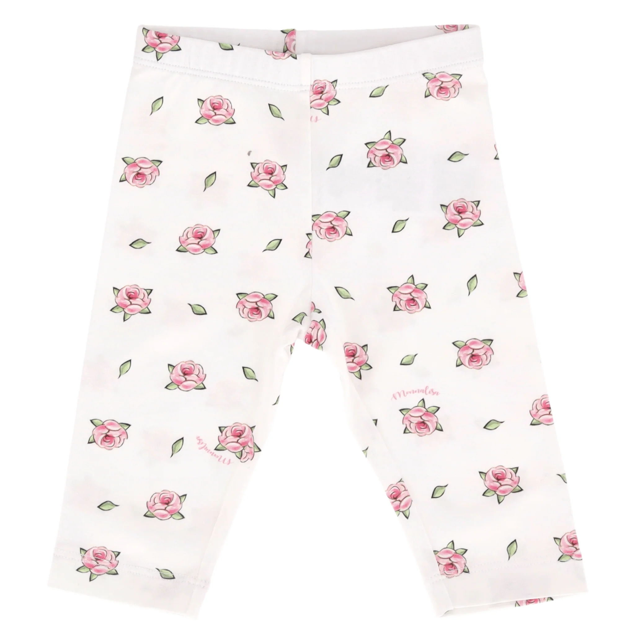 Monnalisa Baby Girl Cotton Rose Print Leggings. Size 6M