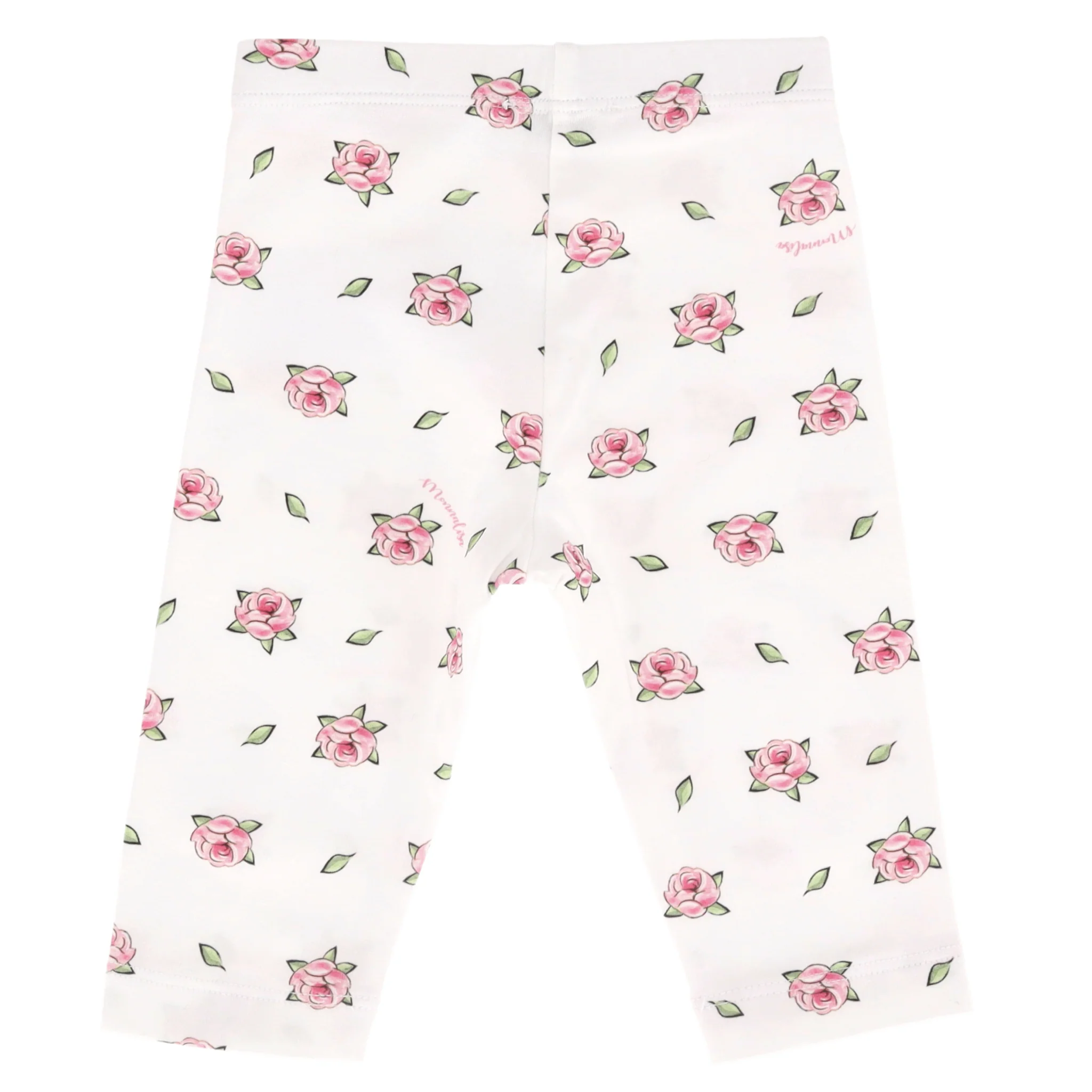 Monnalisa Baby Girl Cotton Rose Print Leggings. Size 6M - Image 2