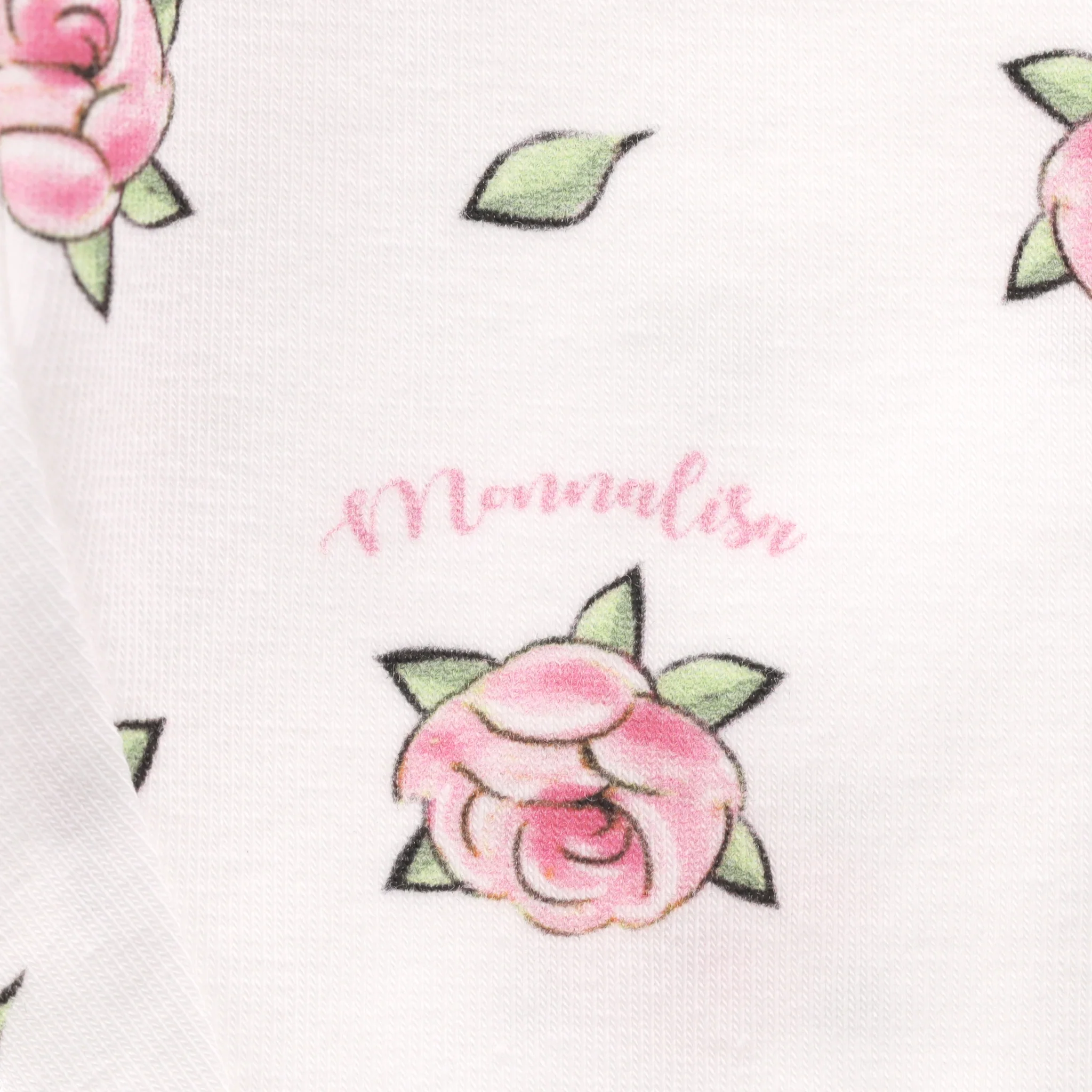Monnalisa Baby Girl Cotton Rose Print Leggings. Size 6M - Image 3