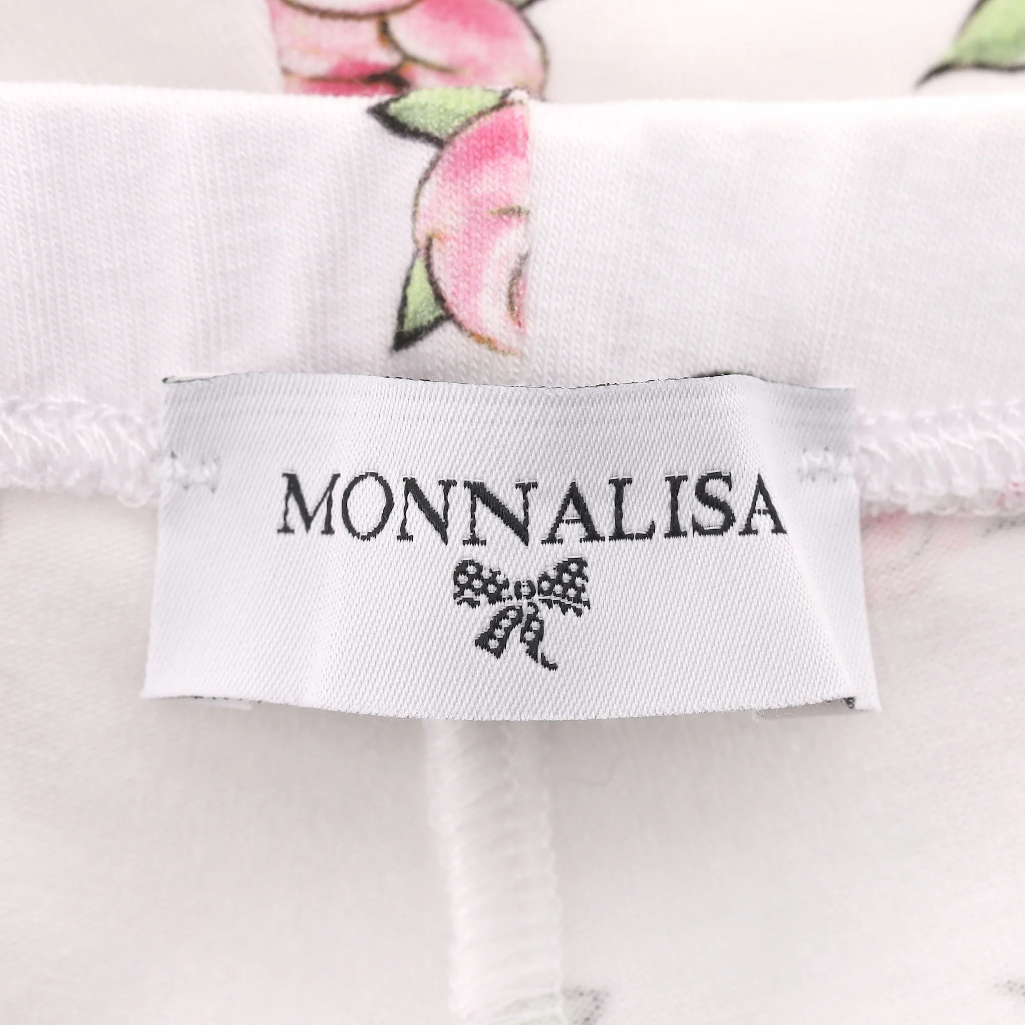 Monnalisa Baby Girl Cotton Rose Print Leggings. Size 6M - Image 4