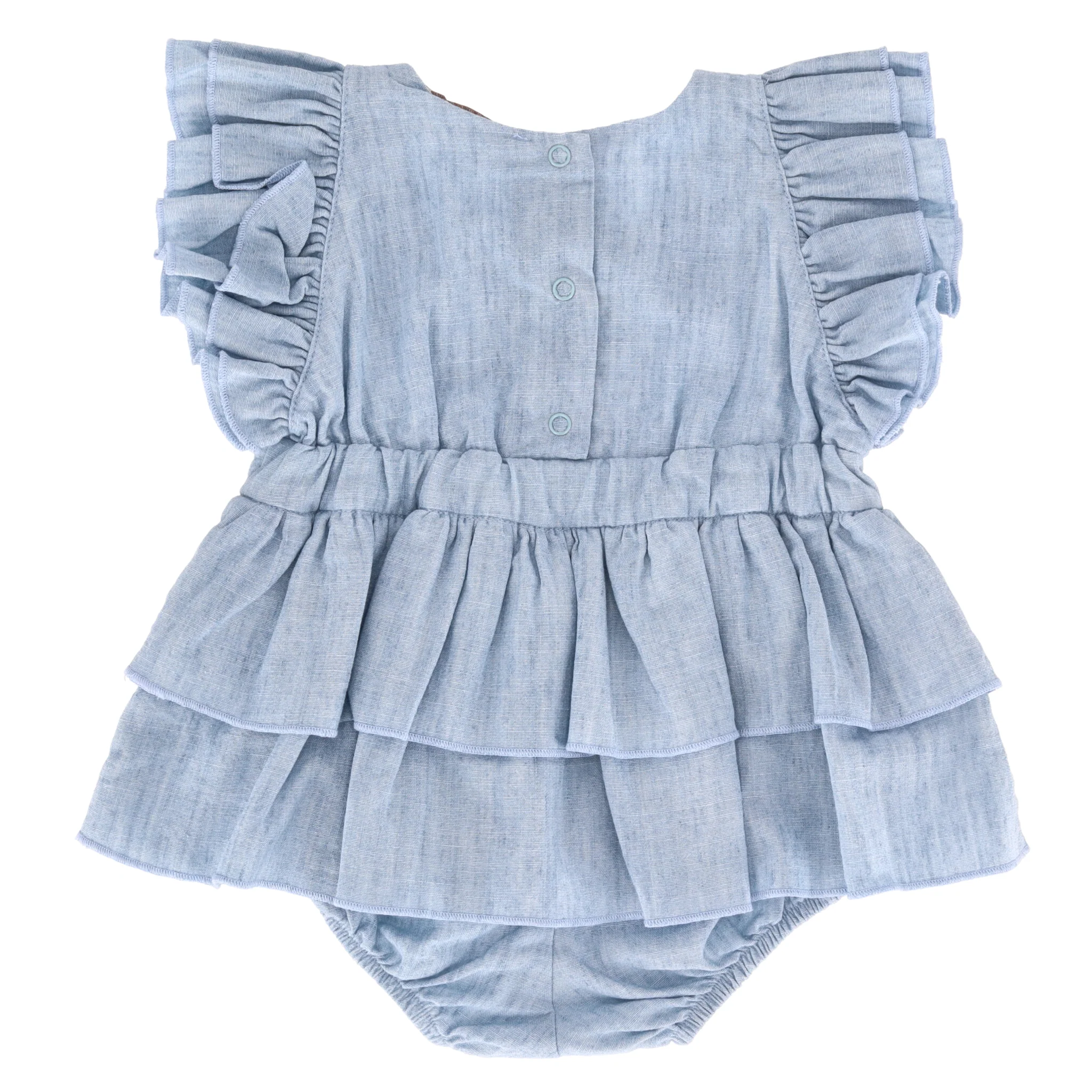 Monnalisa Baby Girl Linen Blend Romper Dress. Size 3M - Image 2