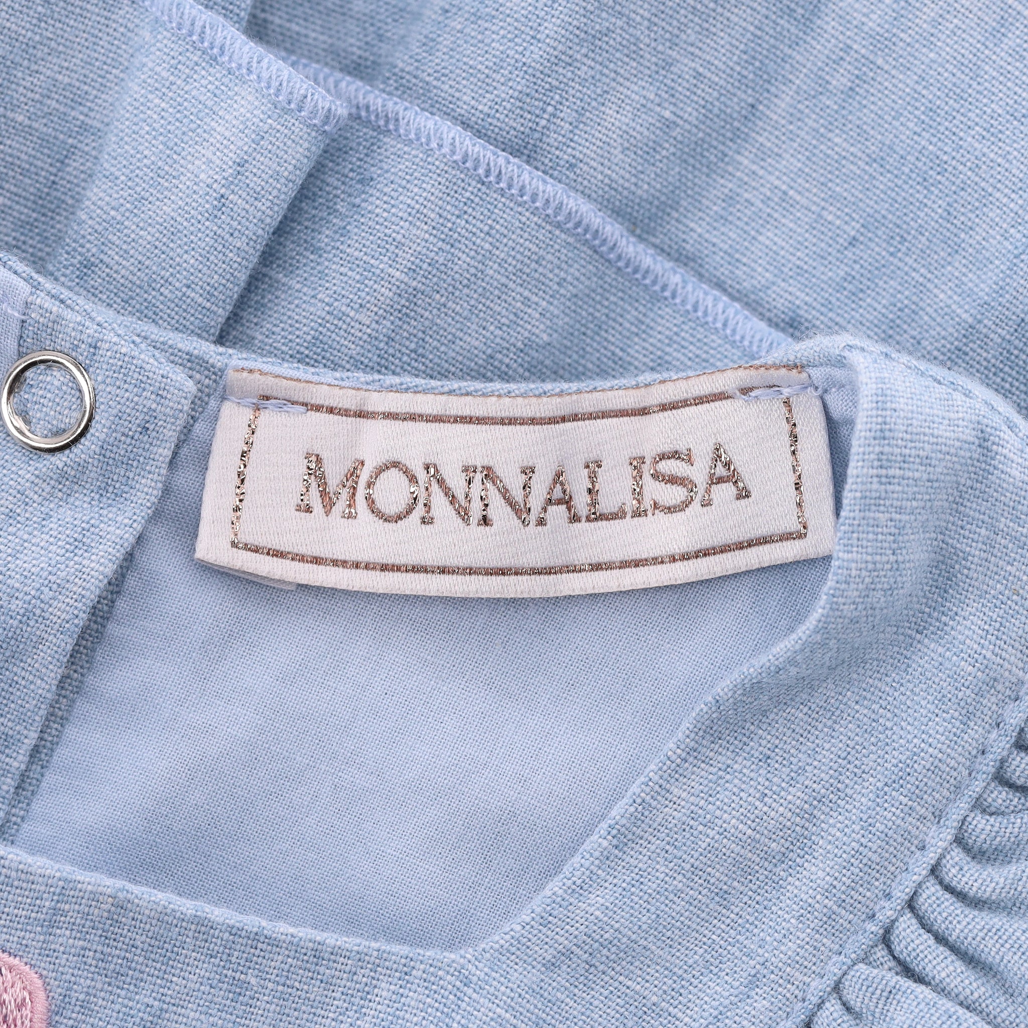 Monnalisa Baby Girl Linen Blend Romper Dress. Size 3M - Image 5
