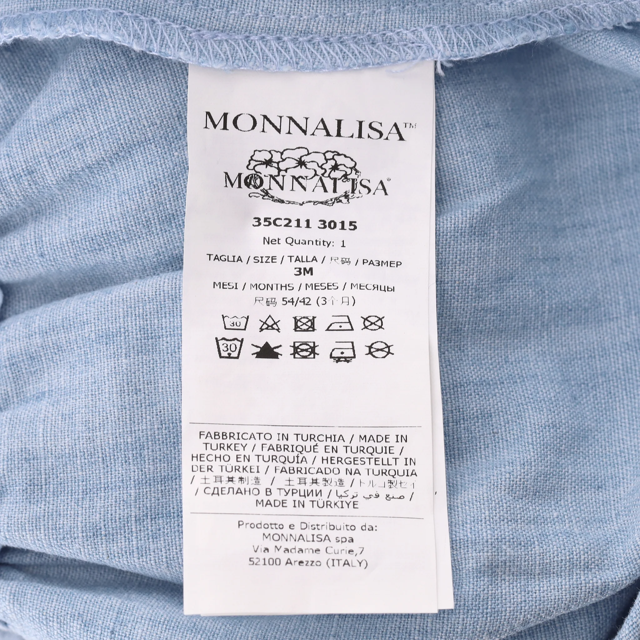 Monnalisa Baby Girl Linen Blend Romper Dress. Size 3M - Image 6