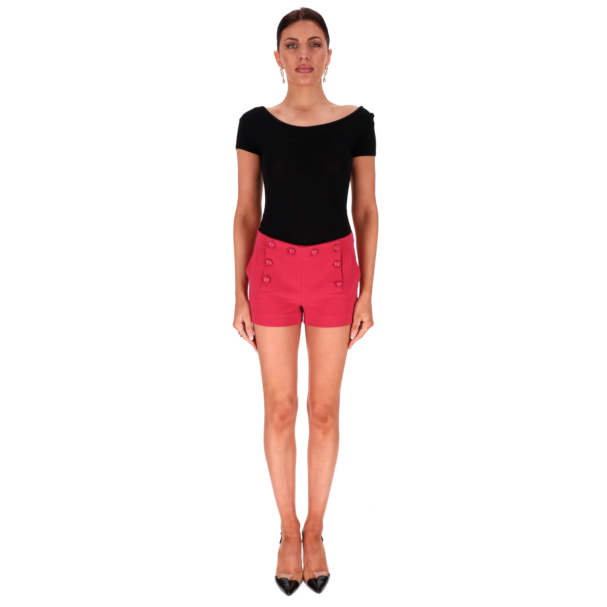 Moschino Cheap and Chic Shorts With Anchor Embossed Buttons. Size 38IT - Image 2