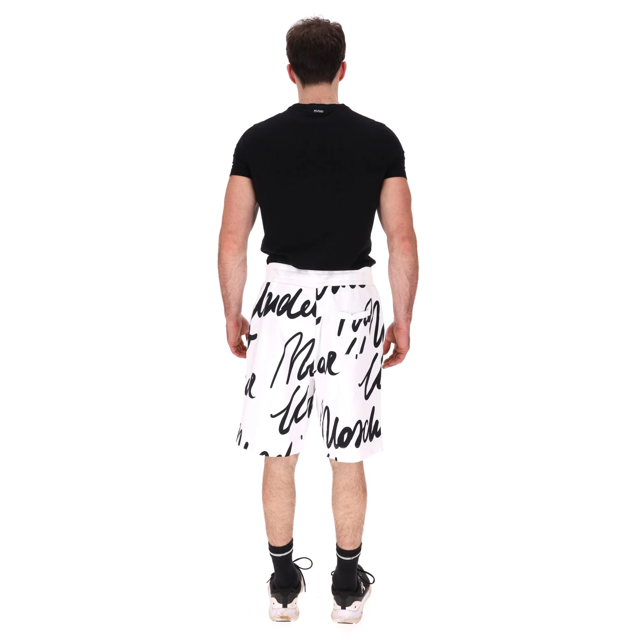 Moschino Cotton Shorts With All-Over Logo Print. Size XXL - Image 4