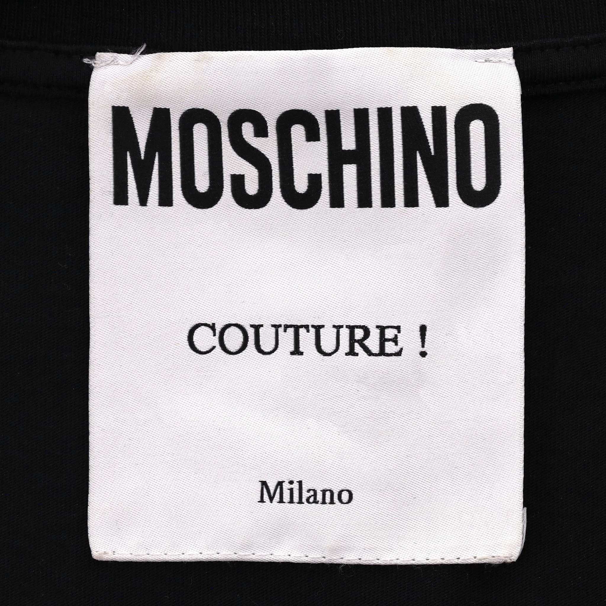 Moschino Crystal Embellished Logo T-Shirt. Size 54IT - Image 6