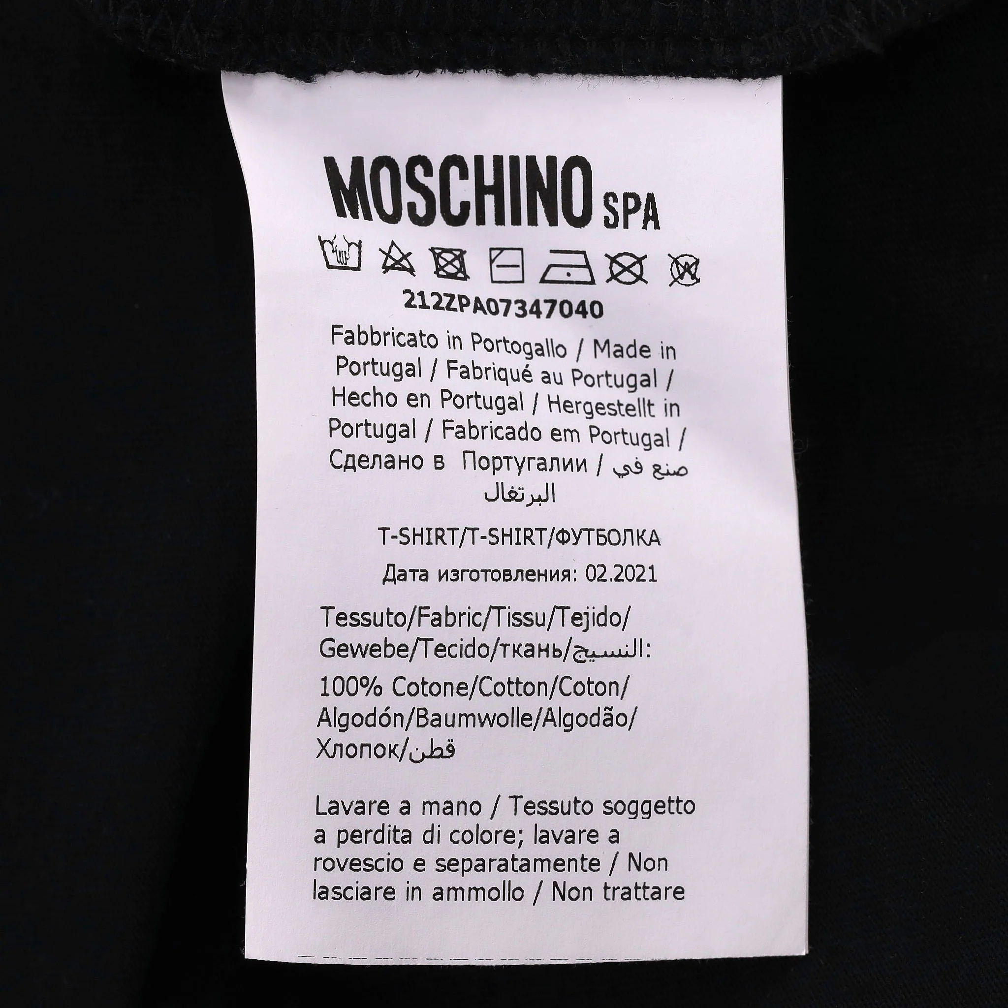 Moschino Crystal Embellished Logo T-Shirt. Size 54IT - Image 7
