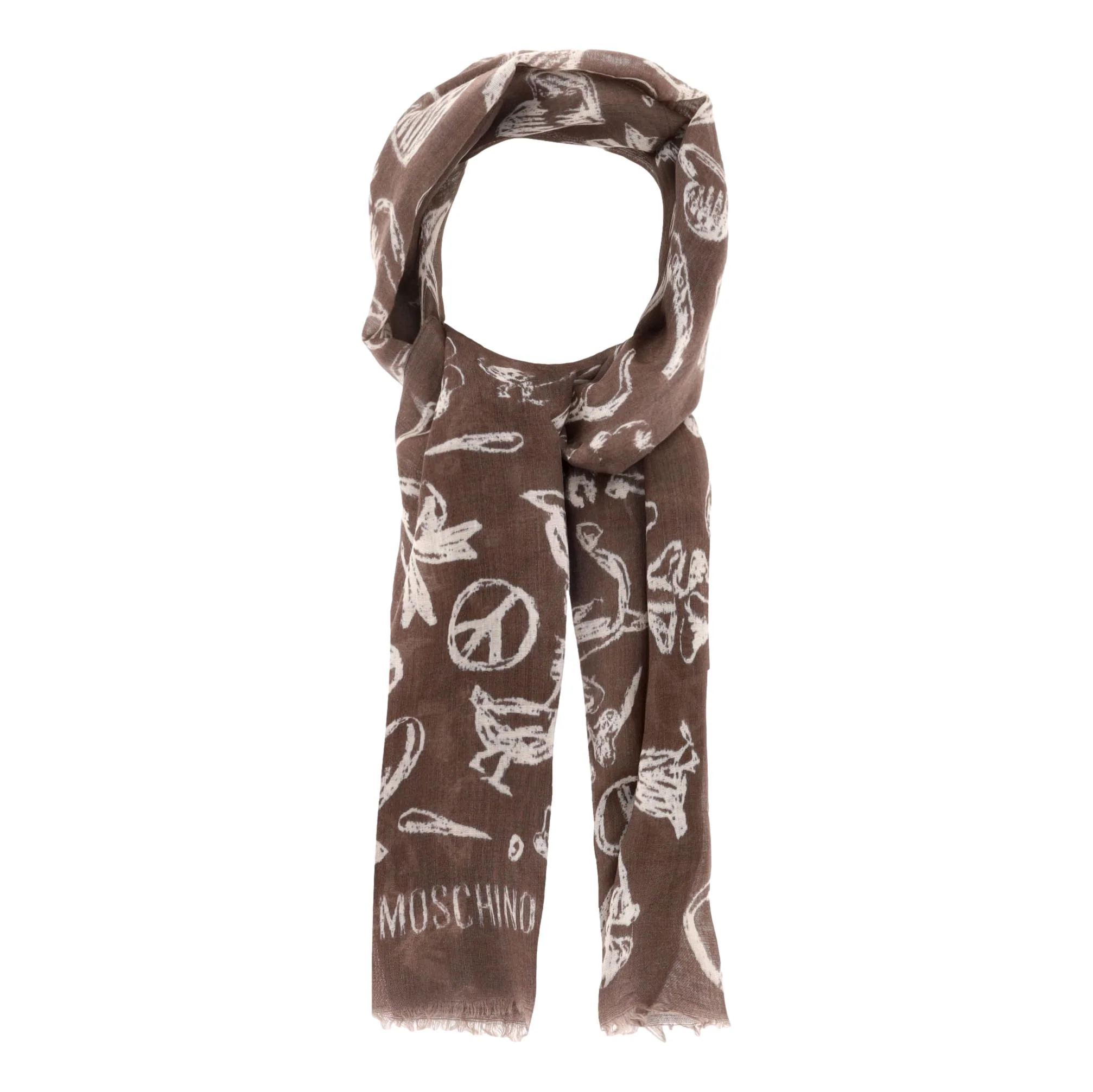 Moschino Multi-Print Wool Scarf