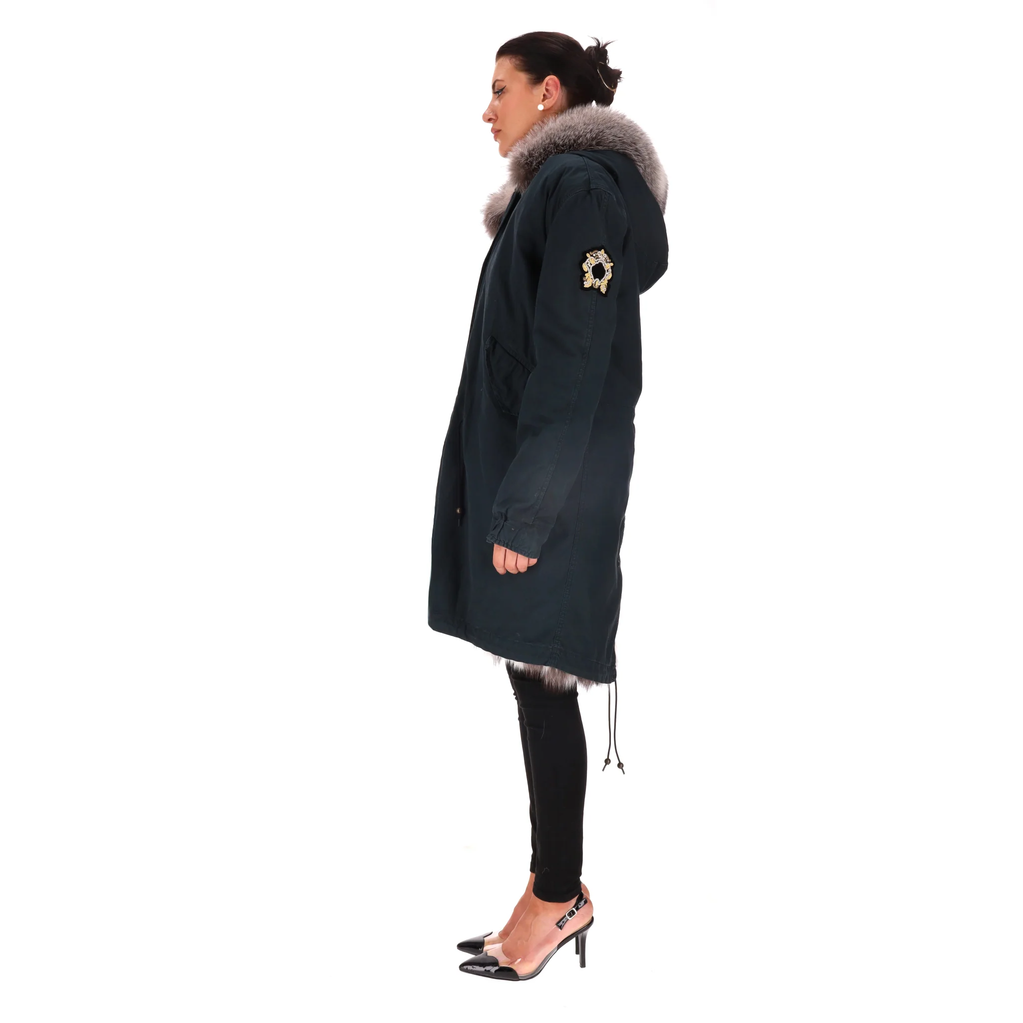 Mr & Mrs Fox Fur Lined Hooded Parka Coat/Jacket. Size XS - Image 2