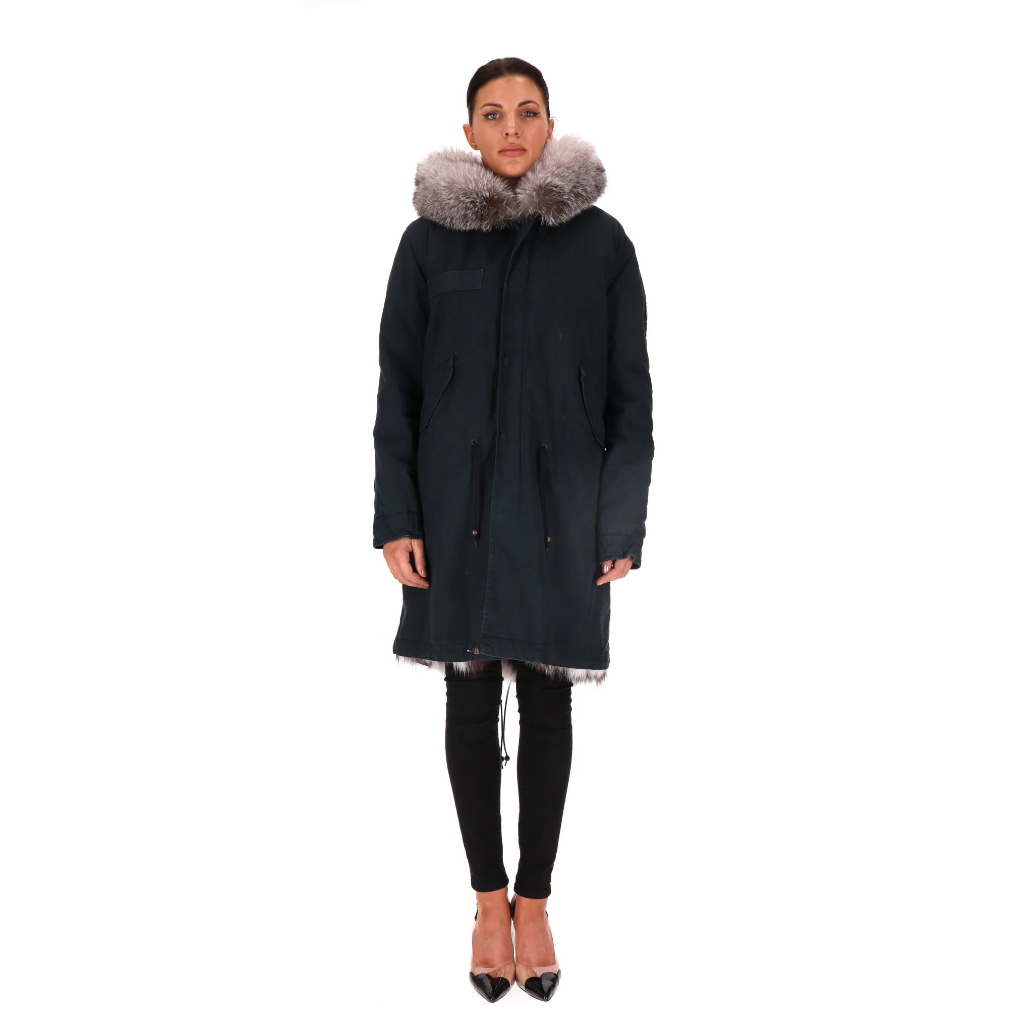 Mr & Mrs Fox Fur Lined Hooded Parka Coat/Jacket. Size XS - Image 3