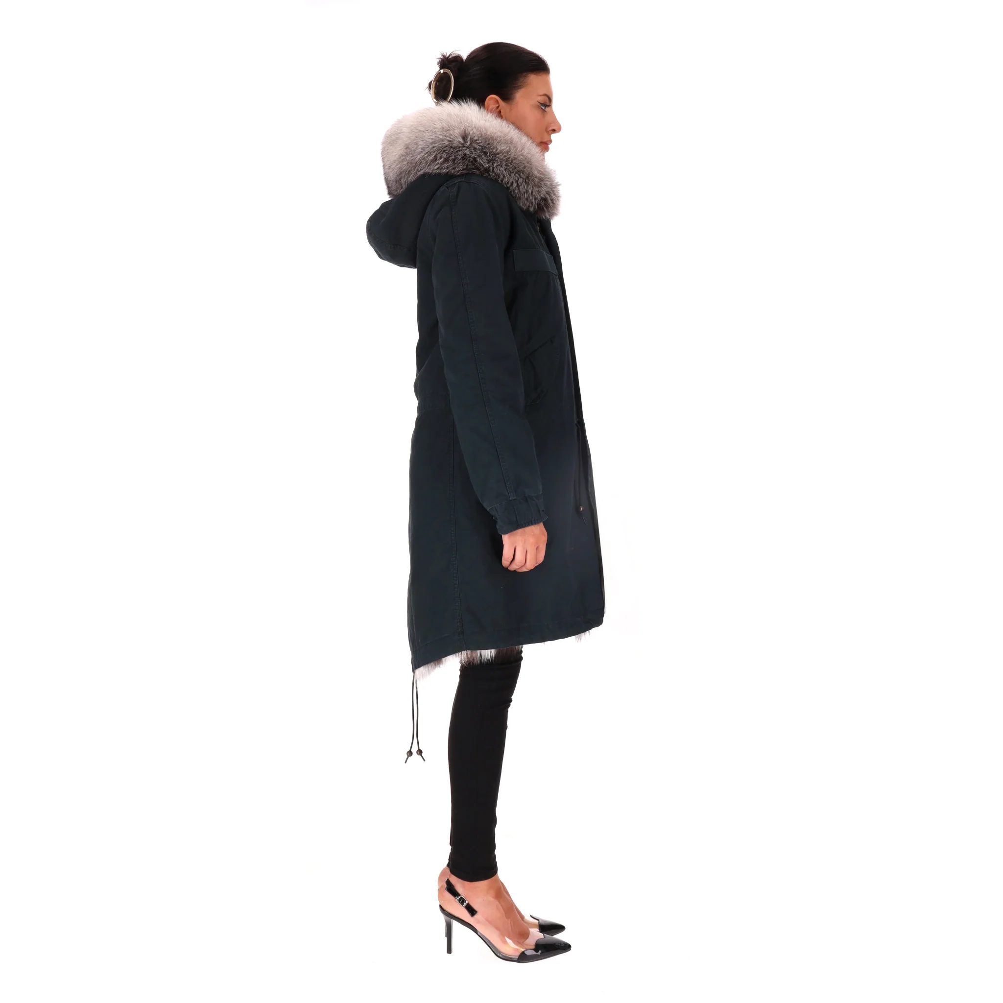 Mr & Mrs Fox Fur Lined Hooded Parka Coat/Jacket. Size XS - Image 4