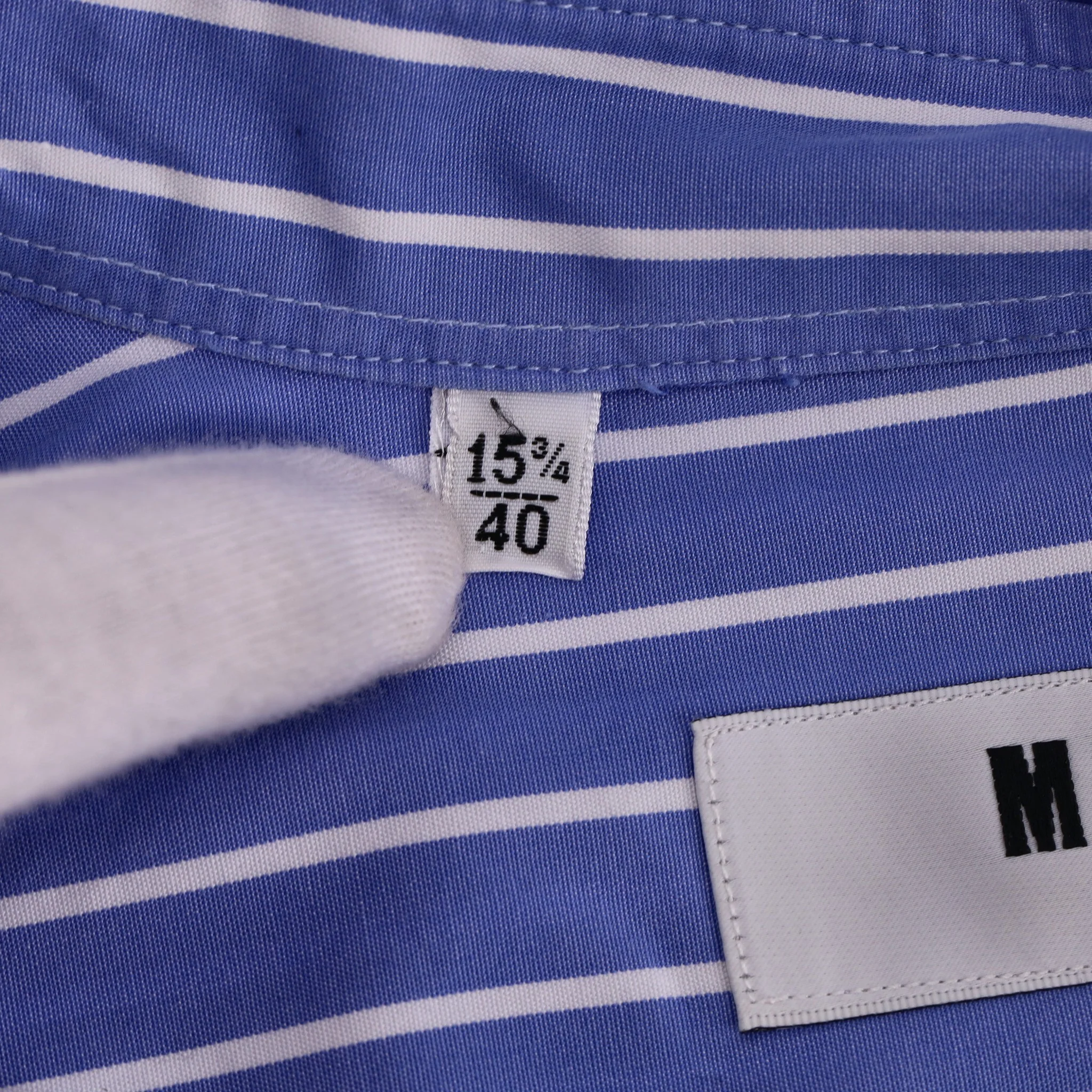MSGM Cotton Striped Graphic Print Shirt. Size 40 - Image 10