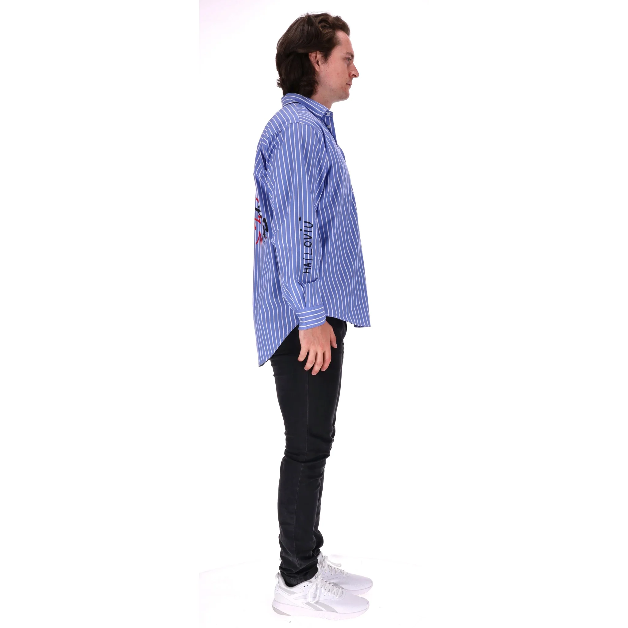 MSGM Cotton Striped Graphic Print Shirt. Size 40 - Image 3