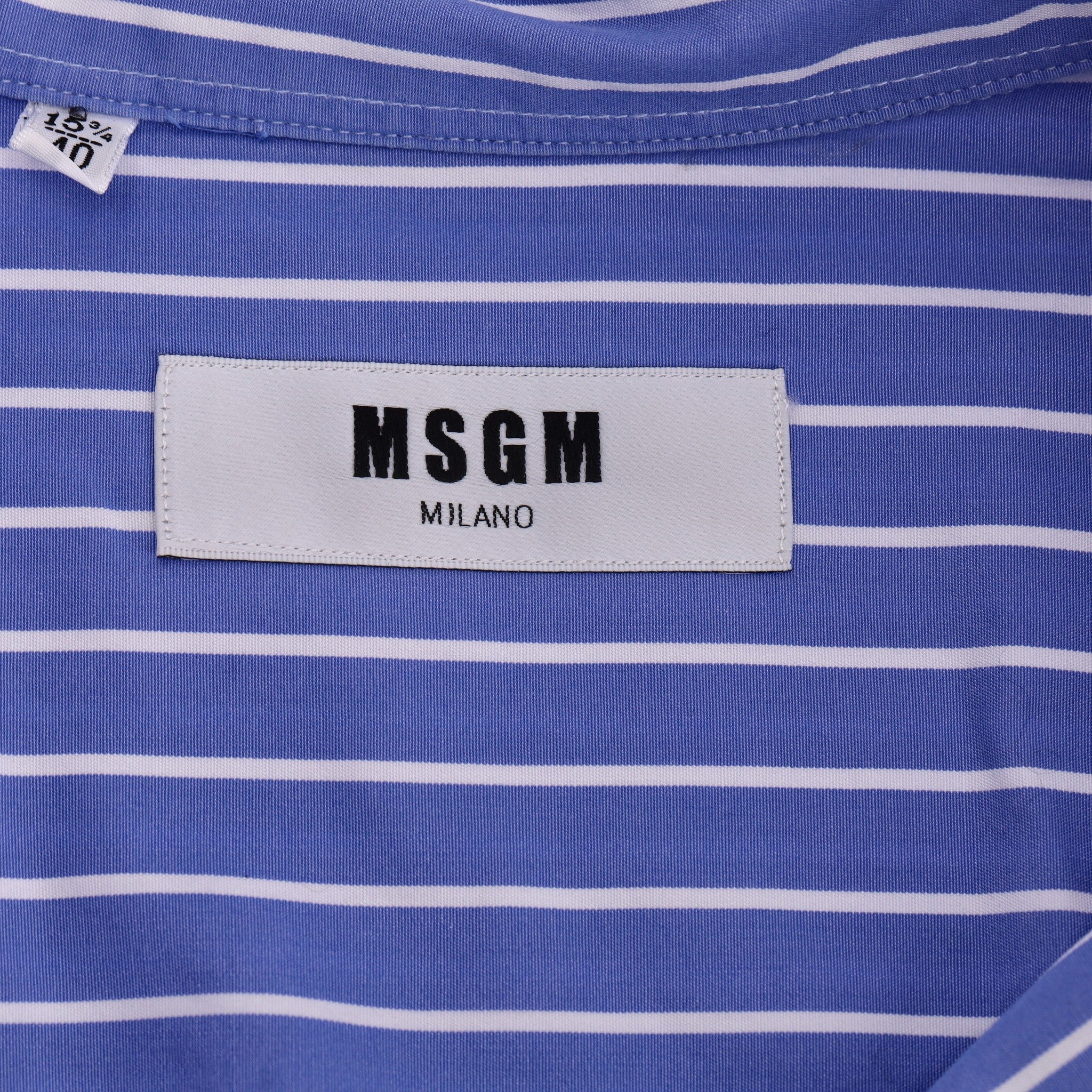 MSGM Cotton Striped Graphic Print Shirt. Size 40 - Image 8