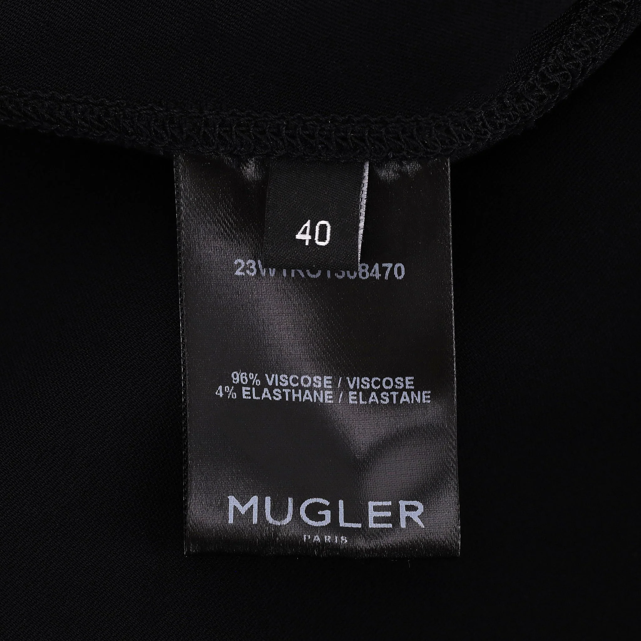 Mugler Asymmetric Cut-Out Neckline Bodycon Dress. Size 40FR - Image 8