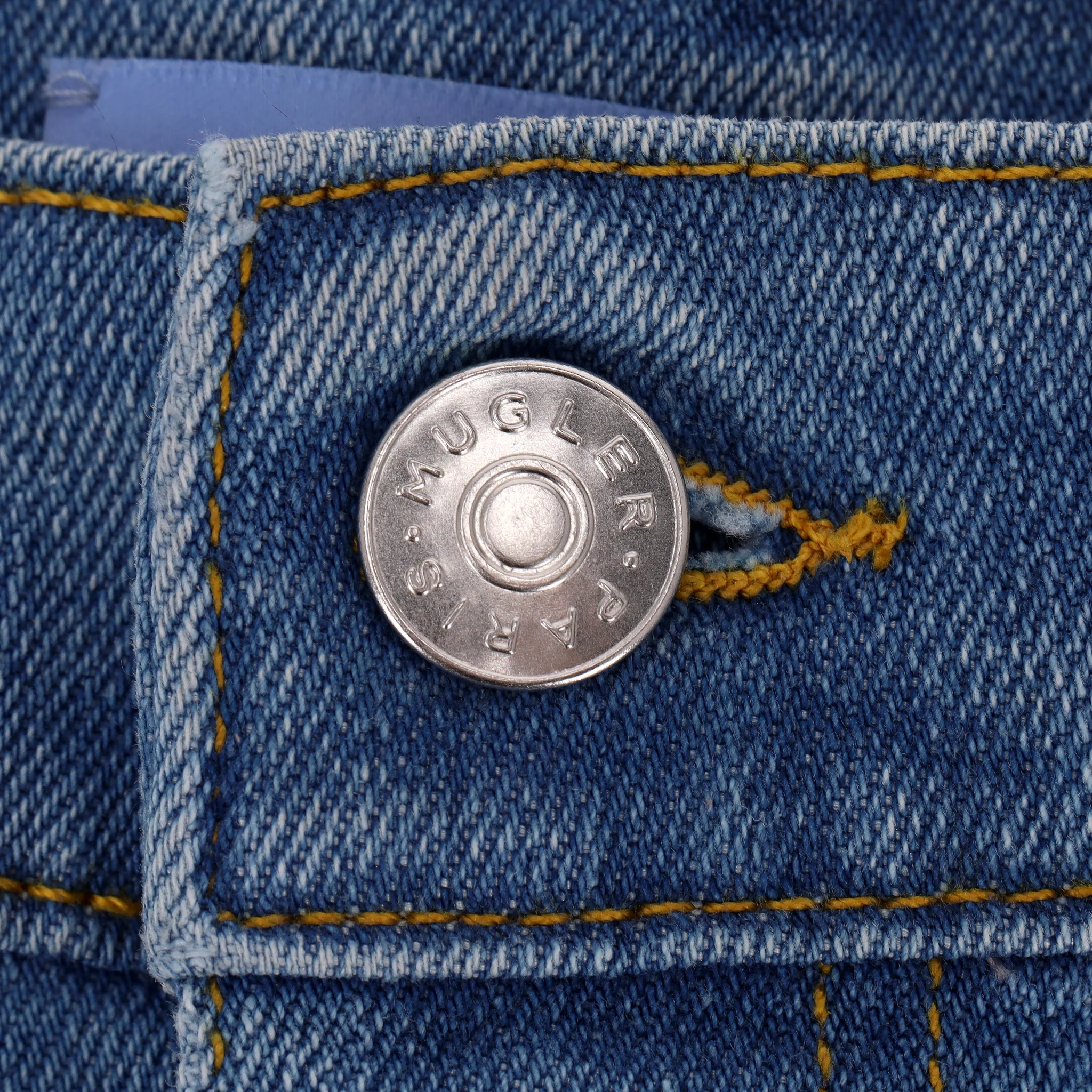 Mugler Two-Tone Skinny Spiral Jeans. Size 36FR - Image 6