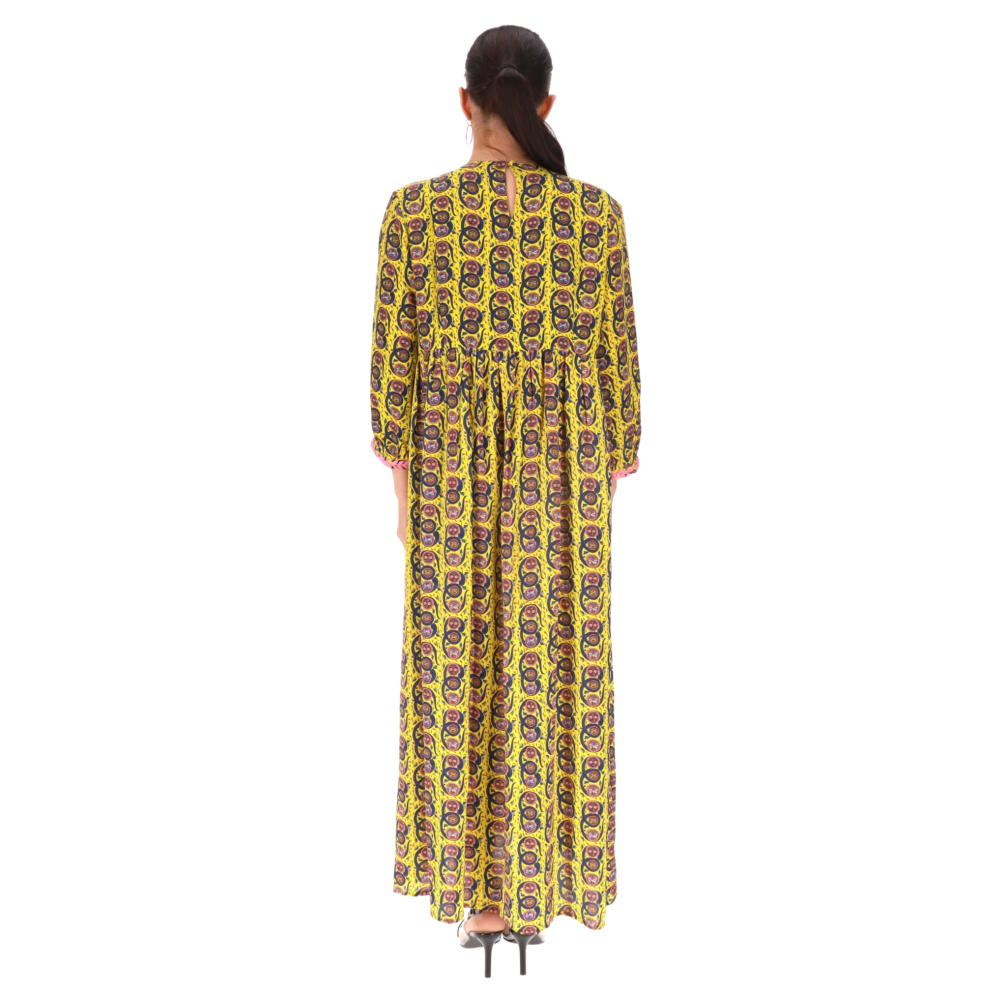 Muzungu Sisters Embroidered Silk Touba Dress. Size L - Image 4