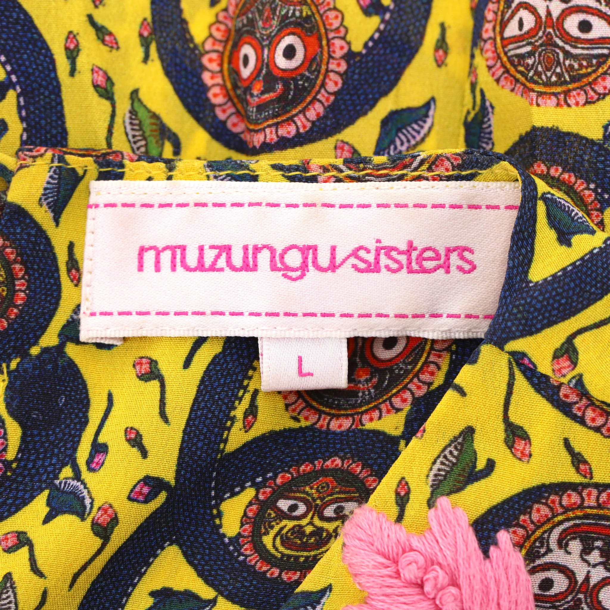 Muzungu Sisters Embroidered Silk Touba Dress. Size L - Image 7
