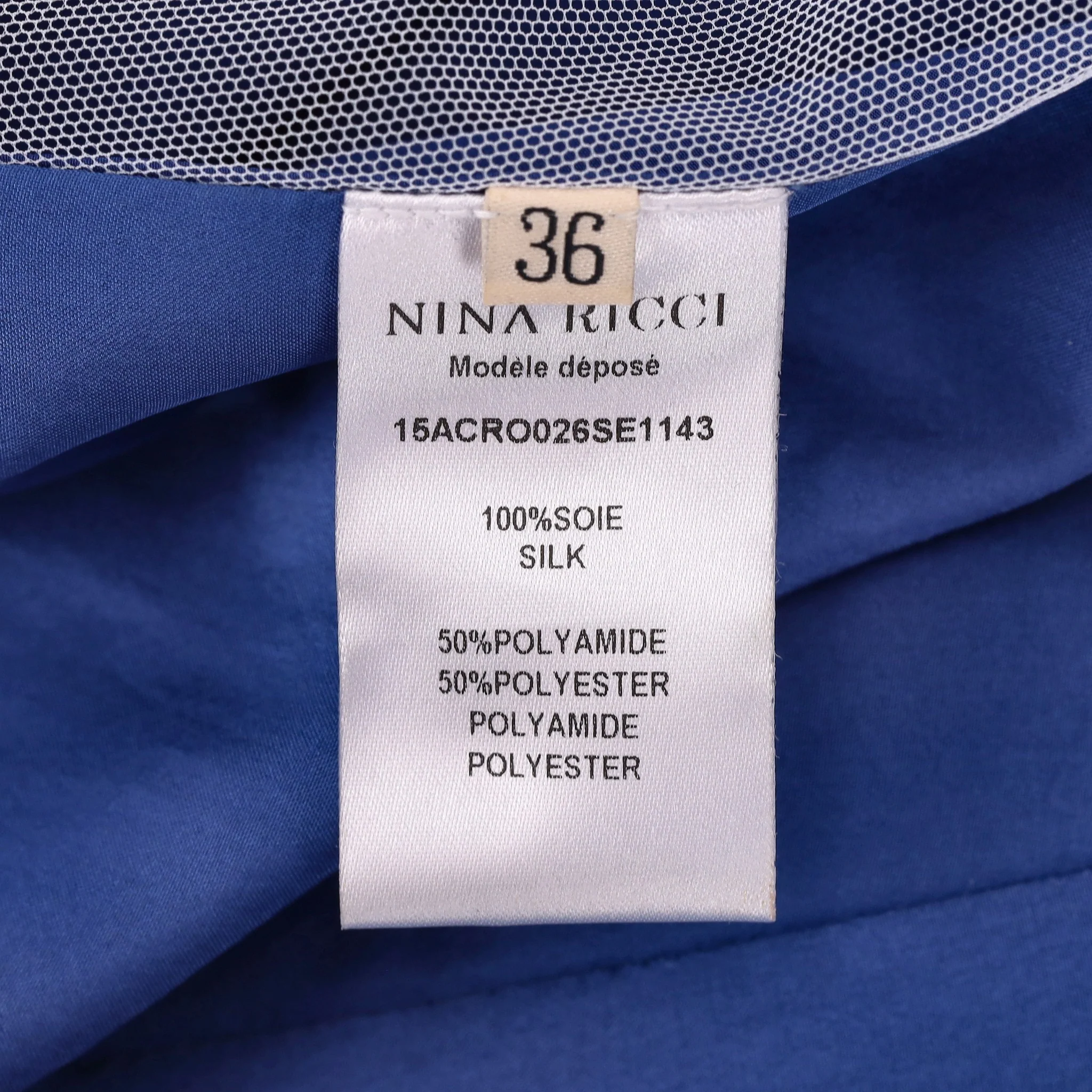 Nina Ricci Silk Dress With Sheer Floral Embroidery Detail. Size 36FR - Image 7