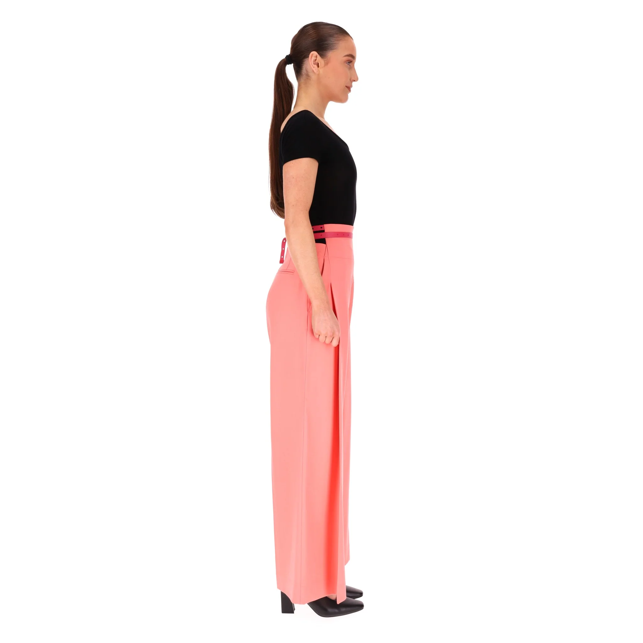 Off White Virgin Wool Blend Wide-Leg Trousers. Size 40IT - Image 3