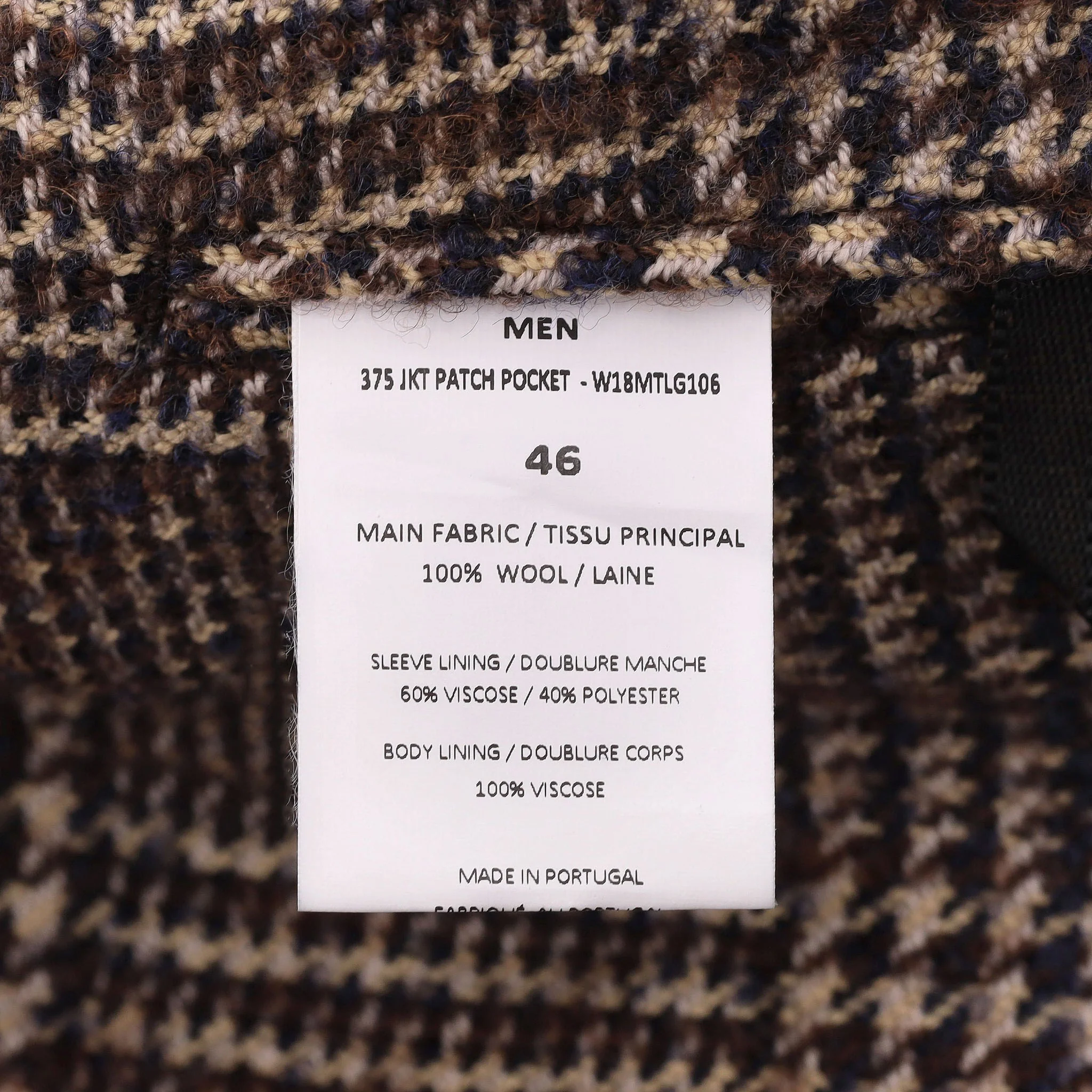 Officine Generale Prince Of Wales Checked Wool Jacket. Size 46FR - Image 7