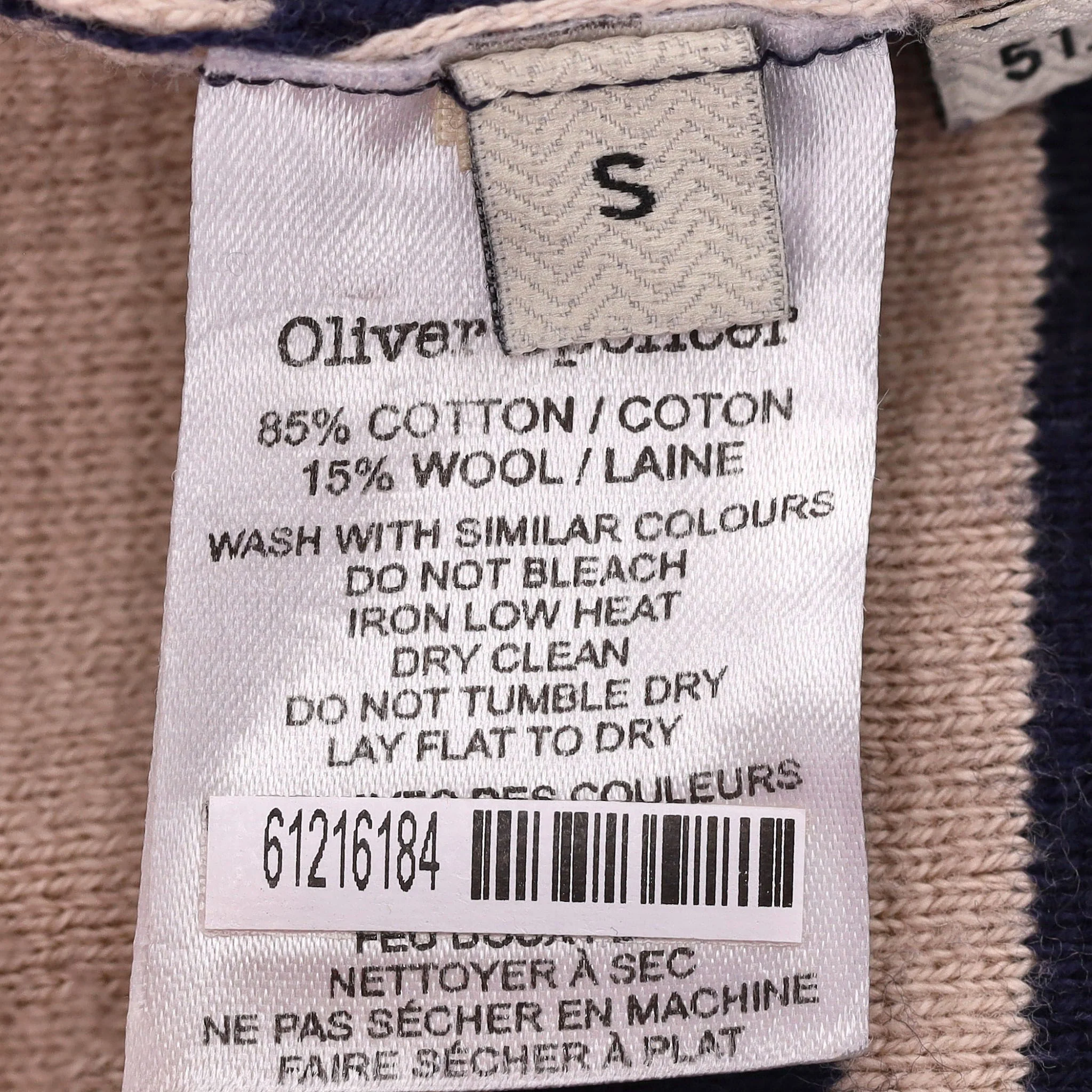 Oliver Spencer Cotton & Wool Blend Striped Jumper. Size S - Image 6