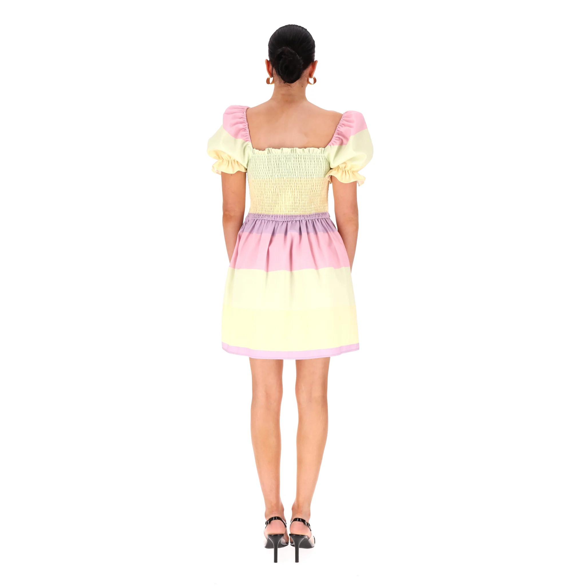 Olivia Rubin Shirred Striped A-Line Dress. Size 12UK - Image 4