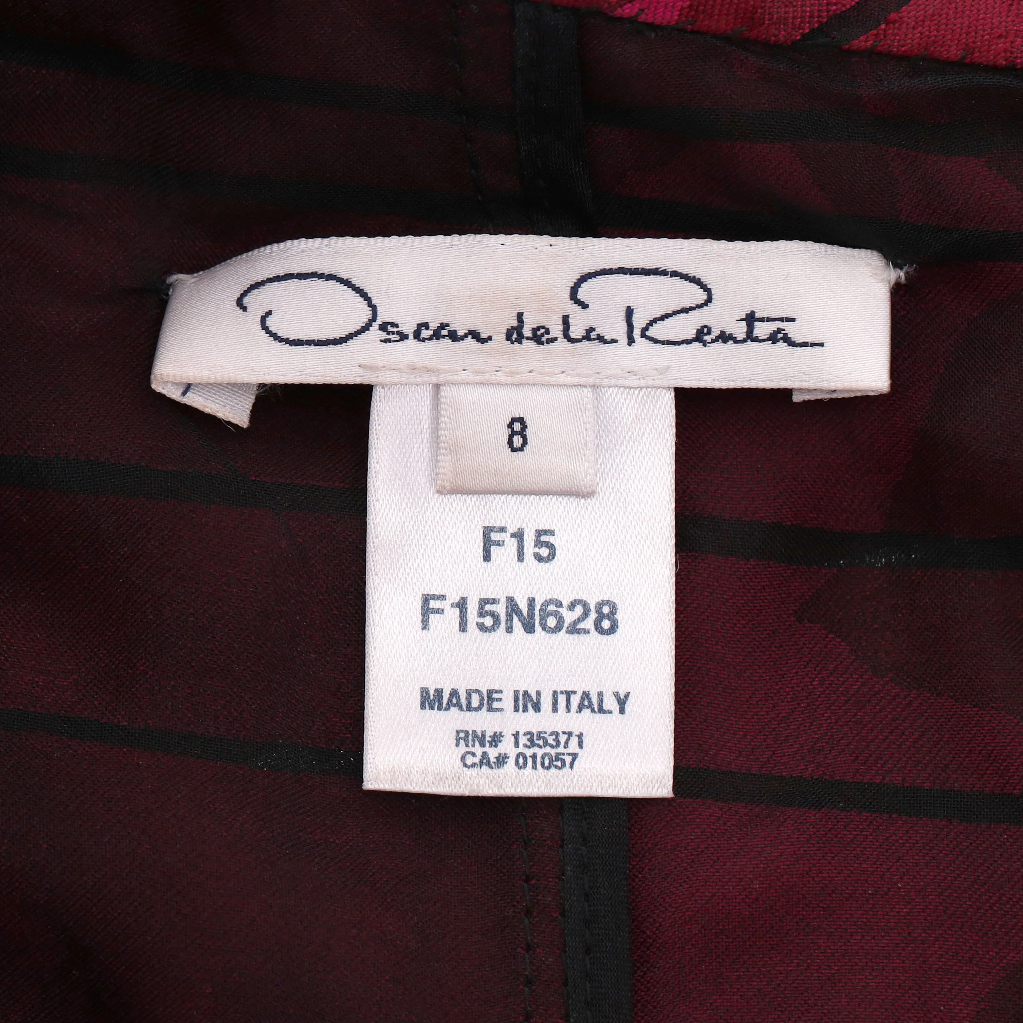 Oscar De La Renta Rose Print Lace Embellished Silk Blend Dress. Size 8US - Image 8