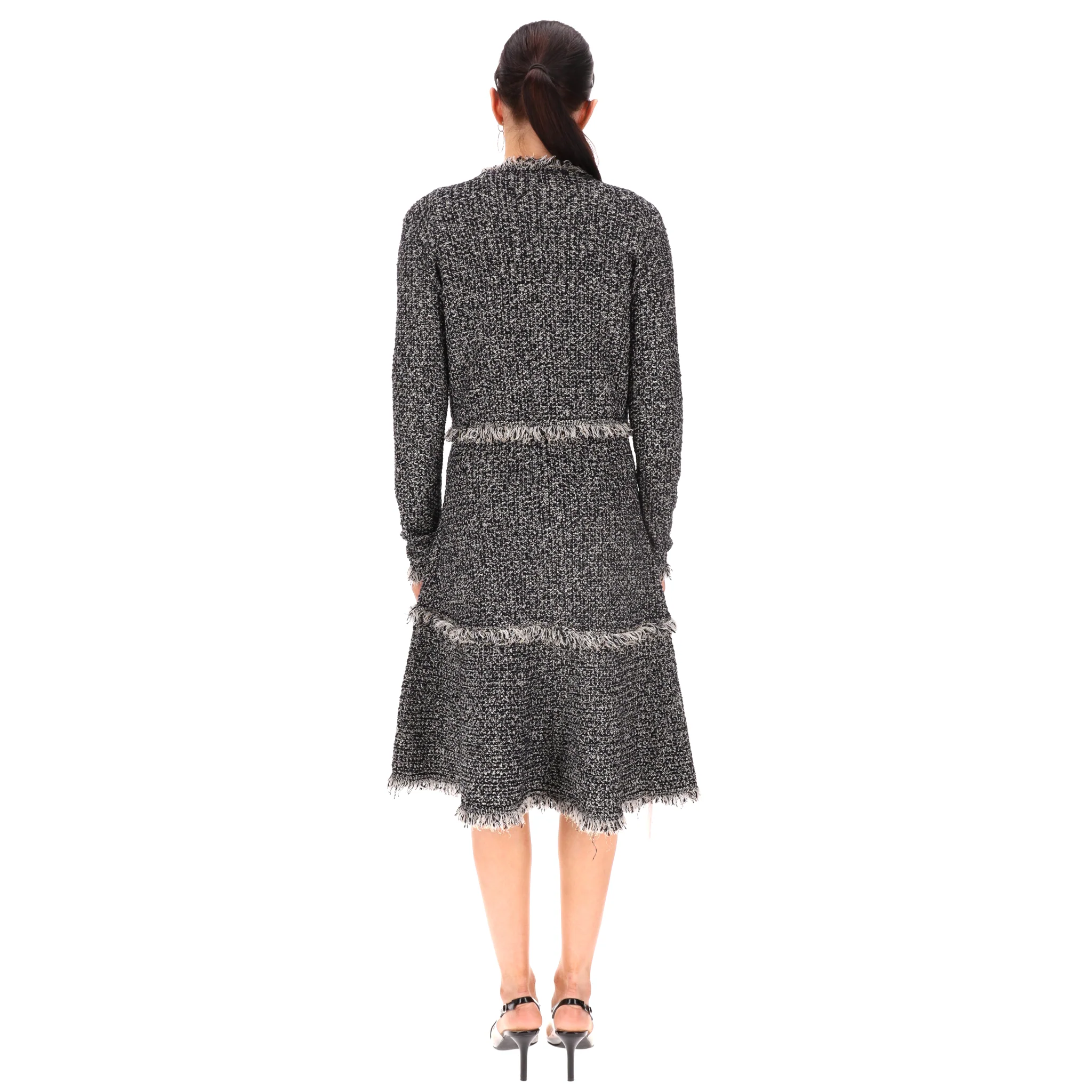Oscar De La Renta Wool Boucle Dress & Jacket Two-Piece Set. Size S/M - Image 4