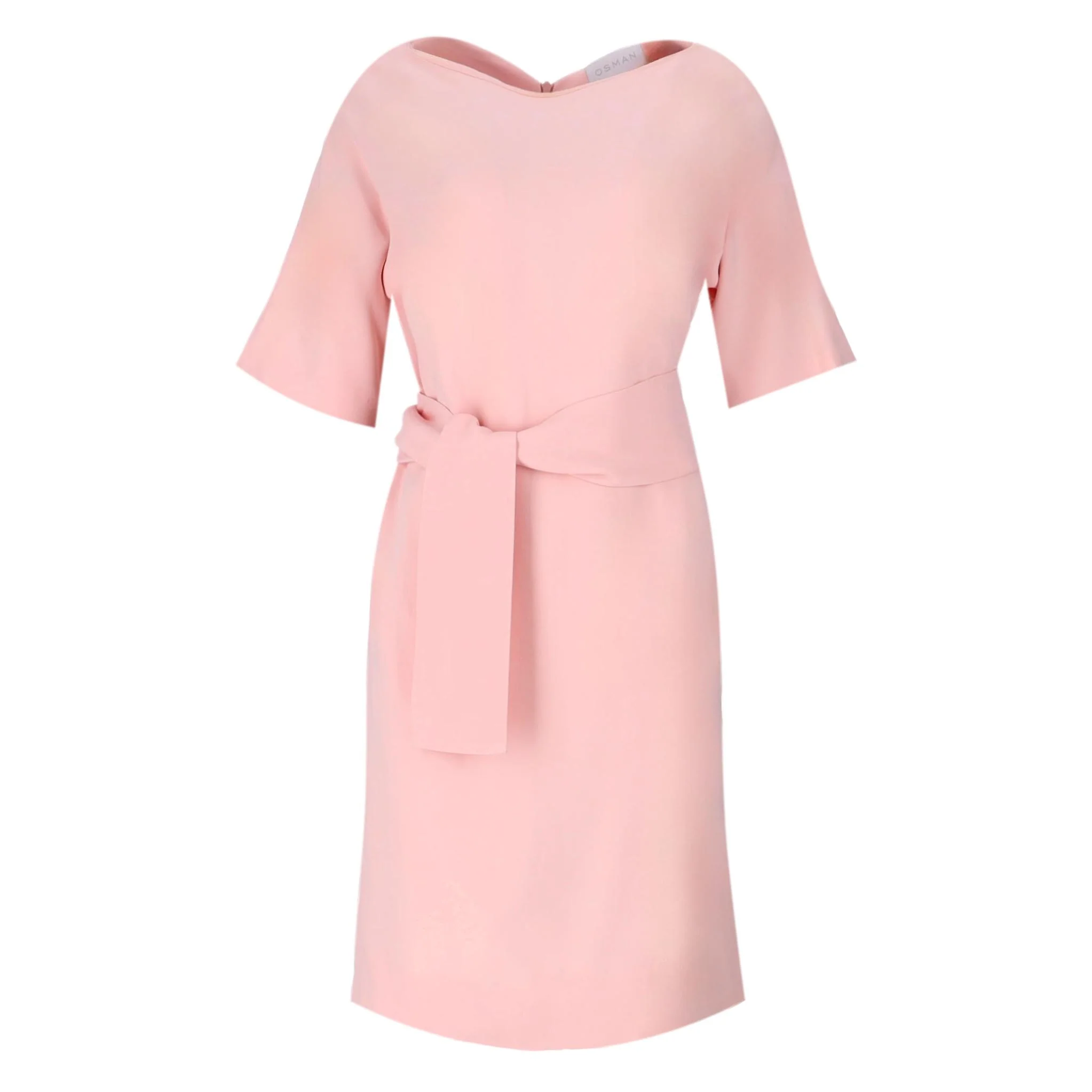 Osman Belted Crepe Knee-Length Dress. Size 10UK