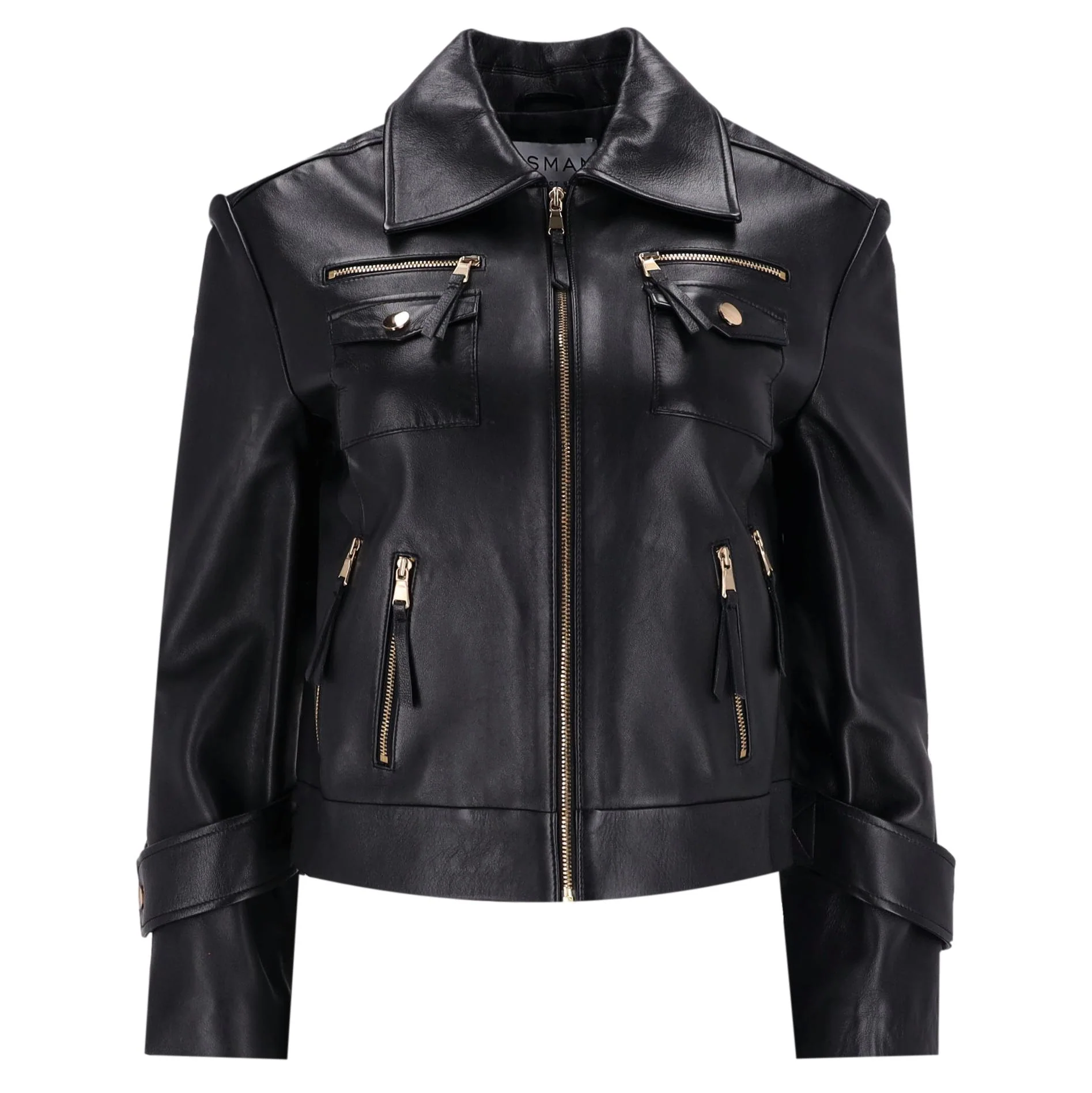 Osman Leather Biker Jacket. Size 10UK