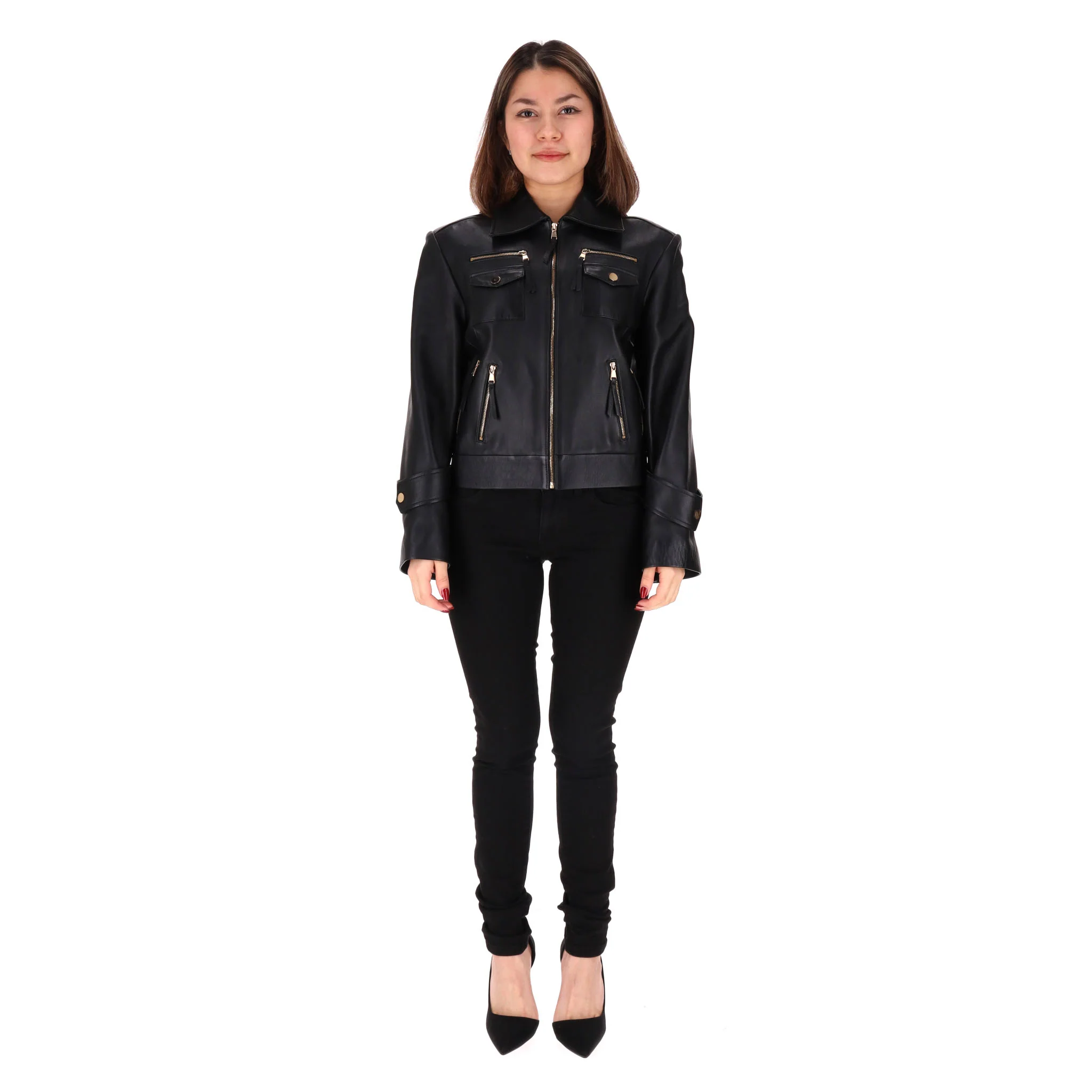 Osman Leather Biker Jacket. Size 10UK - Image 2