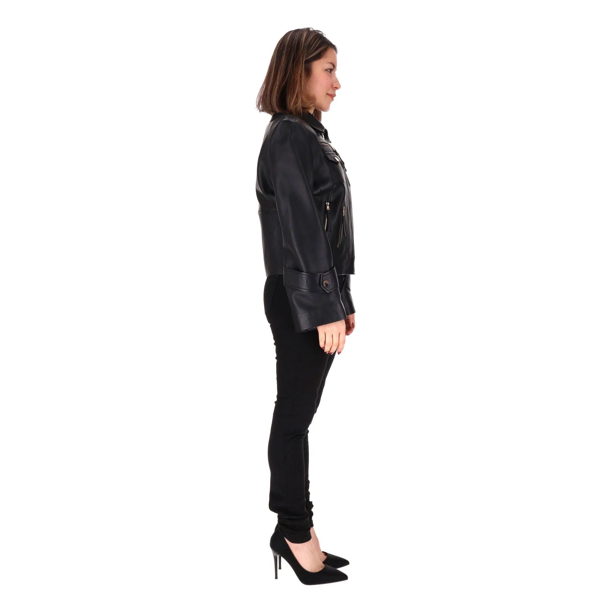 Osman Leather Biker Jacket. Size 10UK - Image 3