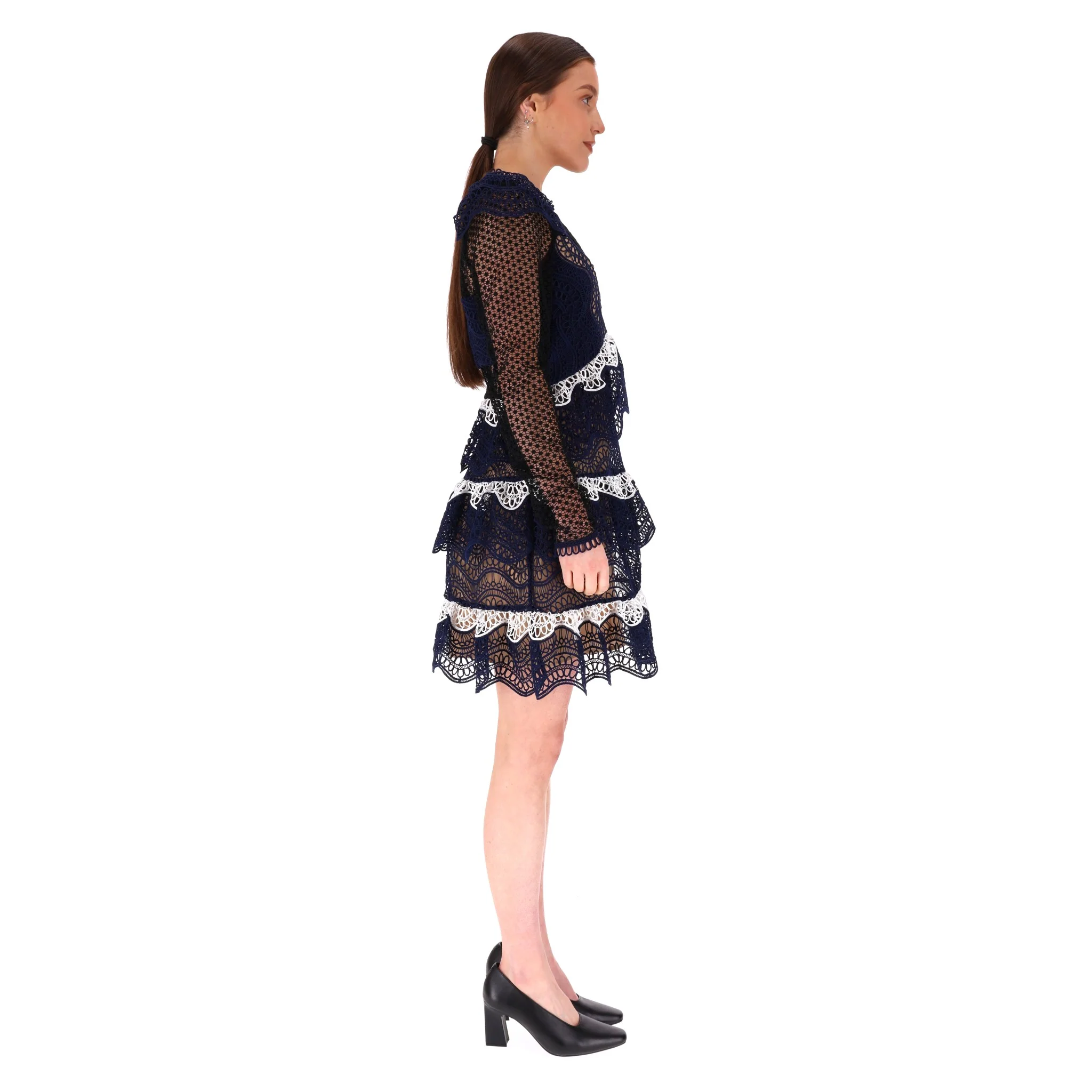 Self-Portrait Tiered Guipure Lace Dress. Size 12UK - Image 3