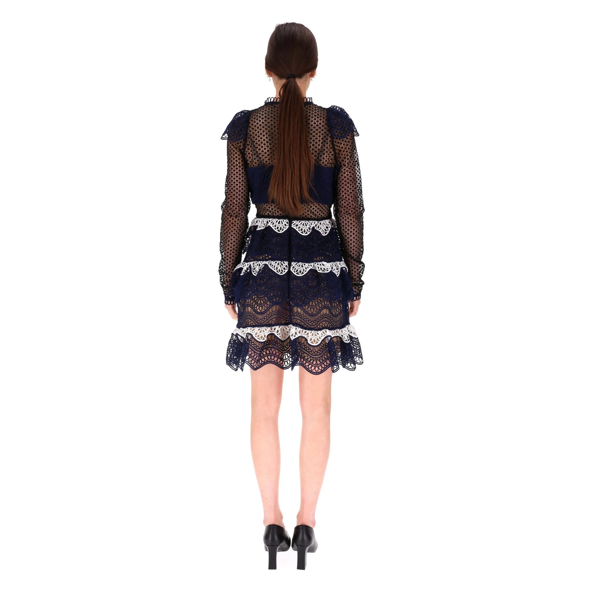 Self-Portrait Tiered Guipure Lace Dress. Size 12UK - Image 4