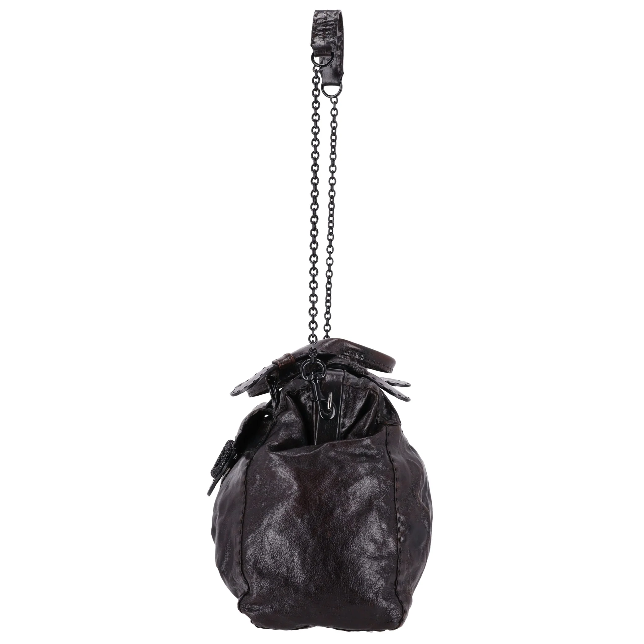 Valentino Garavani Crystal Embellished 'V' Logo Leather Bag - Image 3