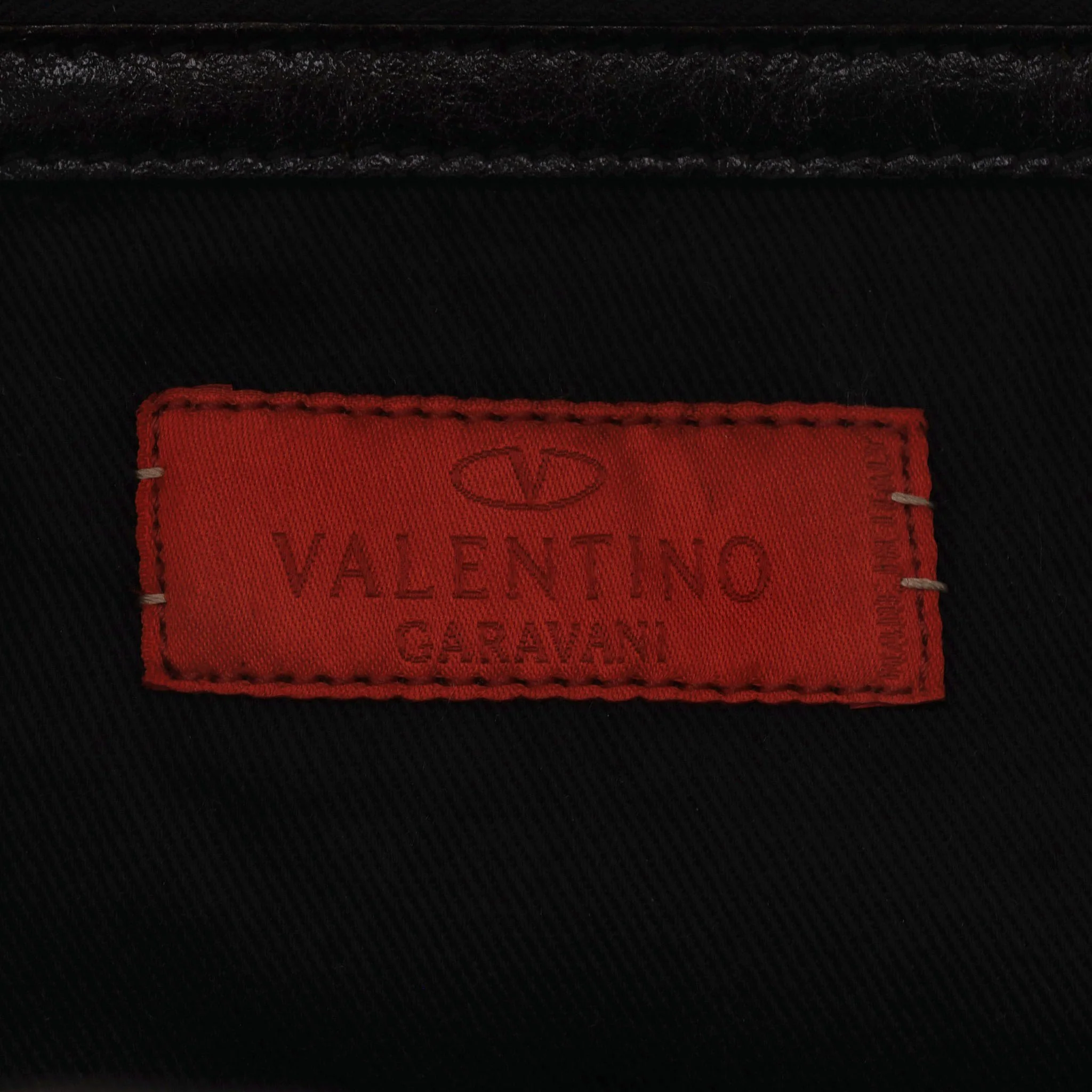 Valentino Garavani Crystal Embellished 'V' Logo Leather Bag - Image 7