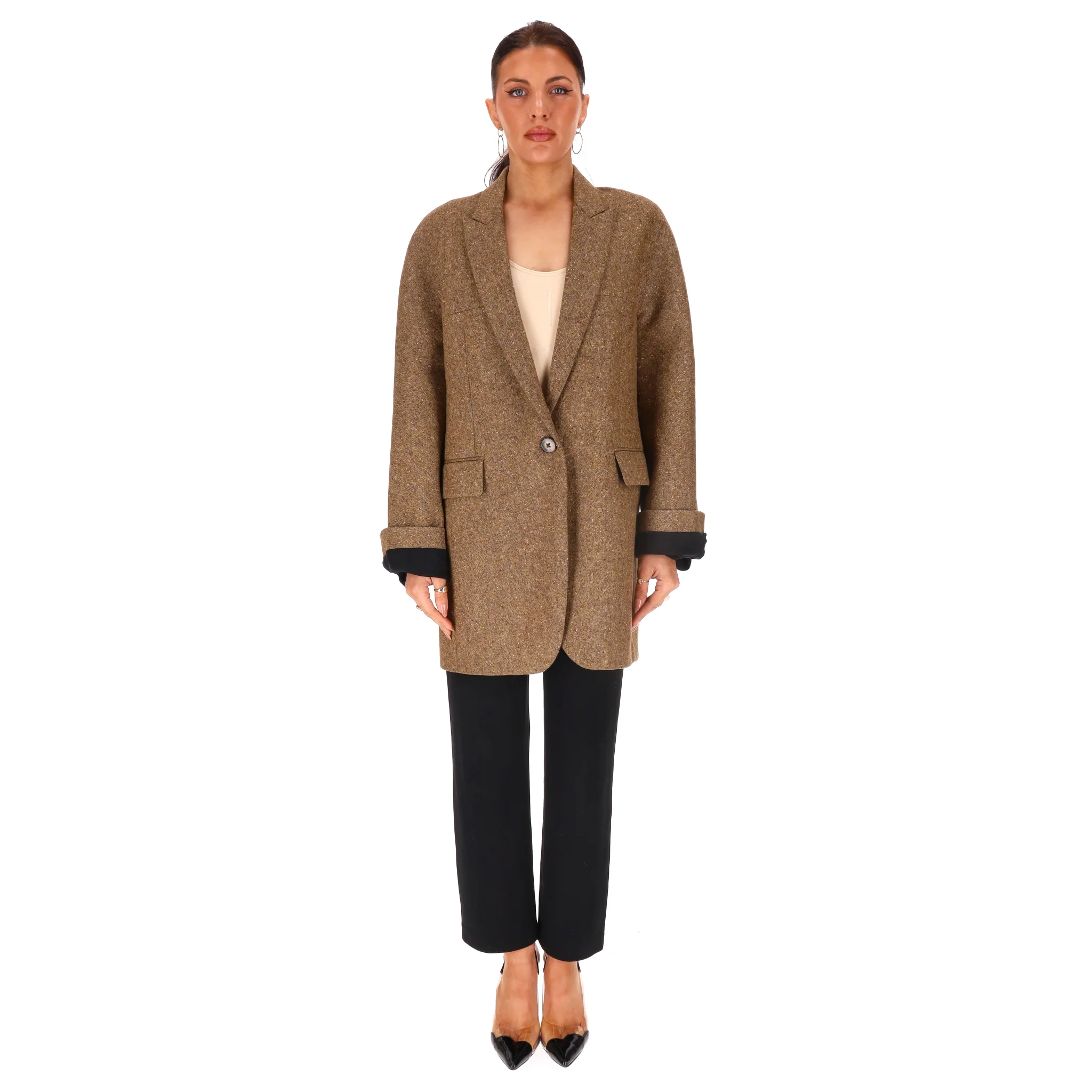 Petar Petrov Single-Breasted Tweed Wool Blazer. Size 34FR - Image 2