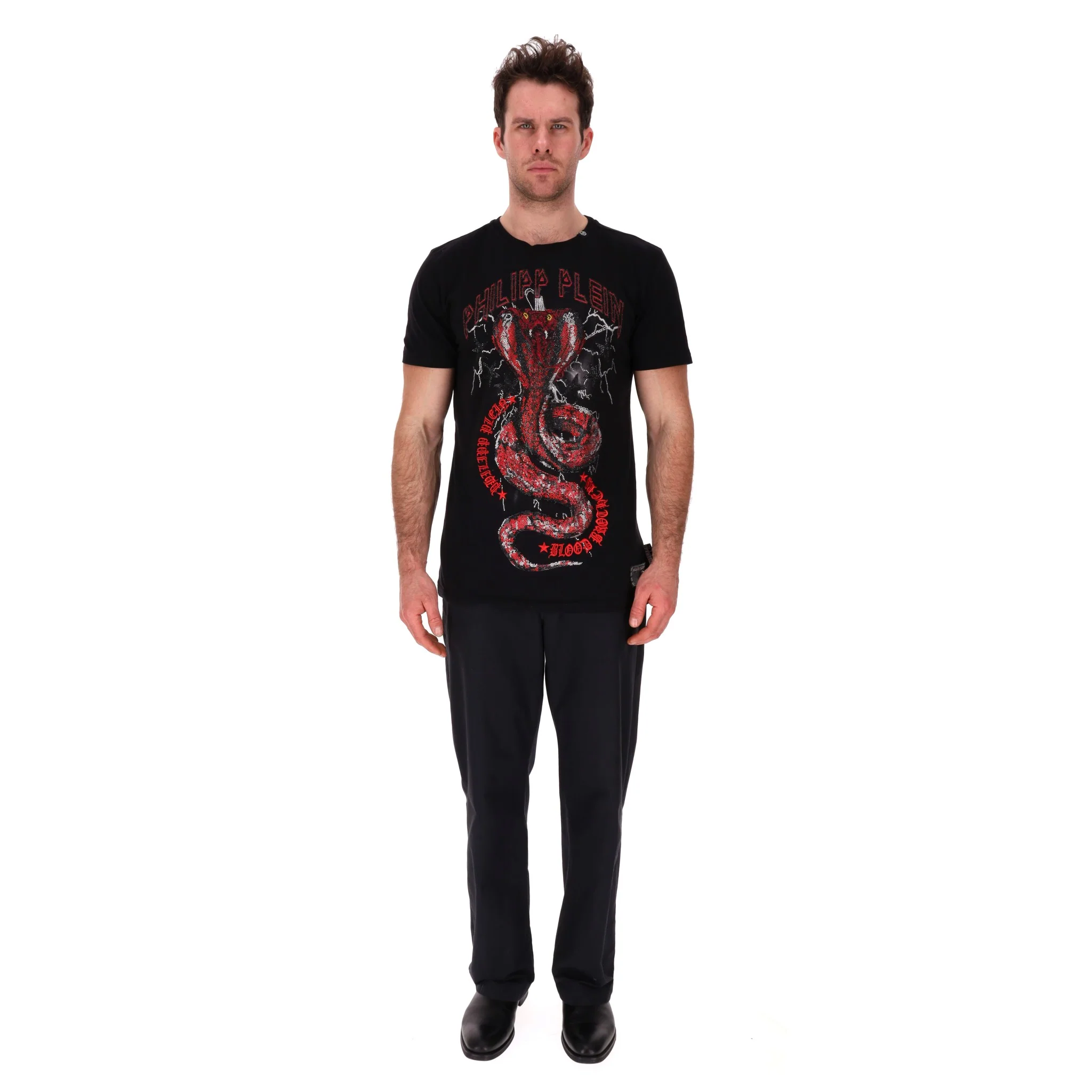 Philipp Plein Crystal Cobra Snake Cotton T-Shirt. Size XXL - Image 2