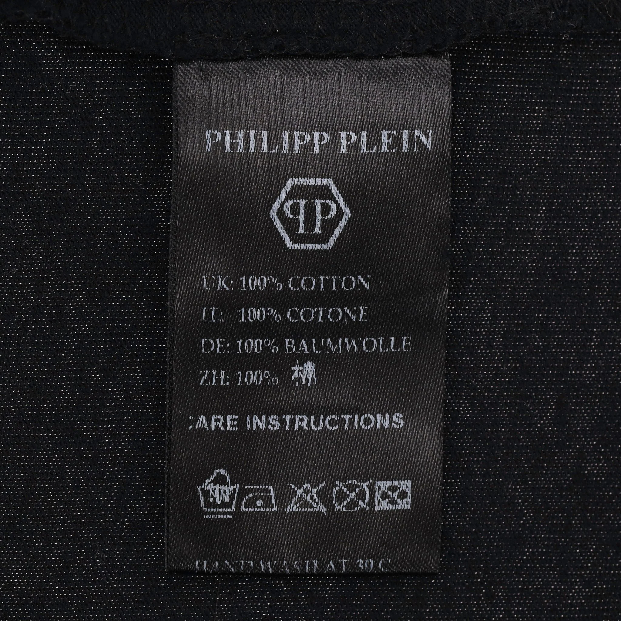 Philipp Plein Crystal Embellished Skull Logo T-Shirt. Size XXL - Image 6