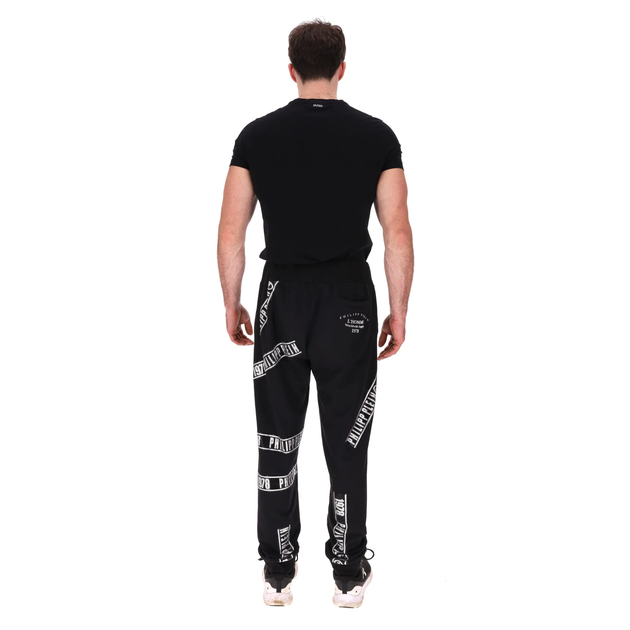 Philipp Plein Crystal Logo Cotton Jogging Pants. Size 3XL - Image 4