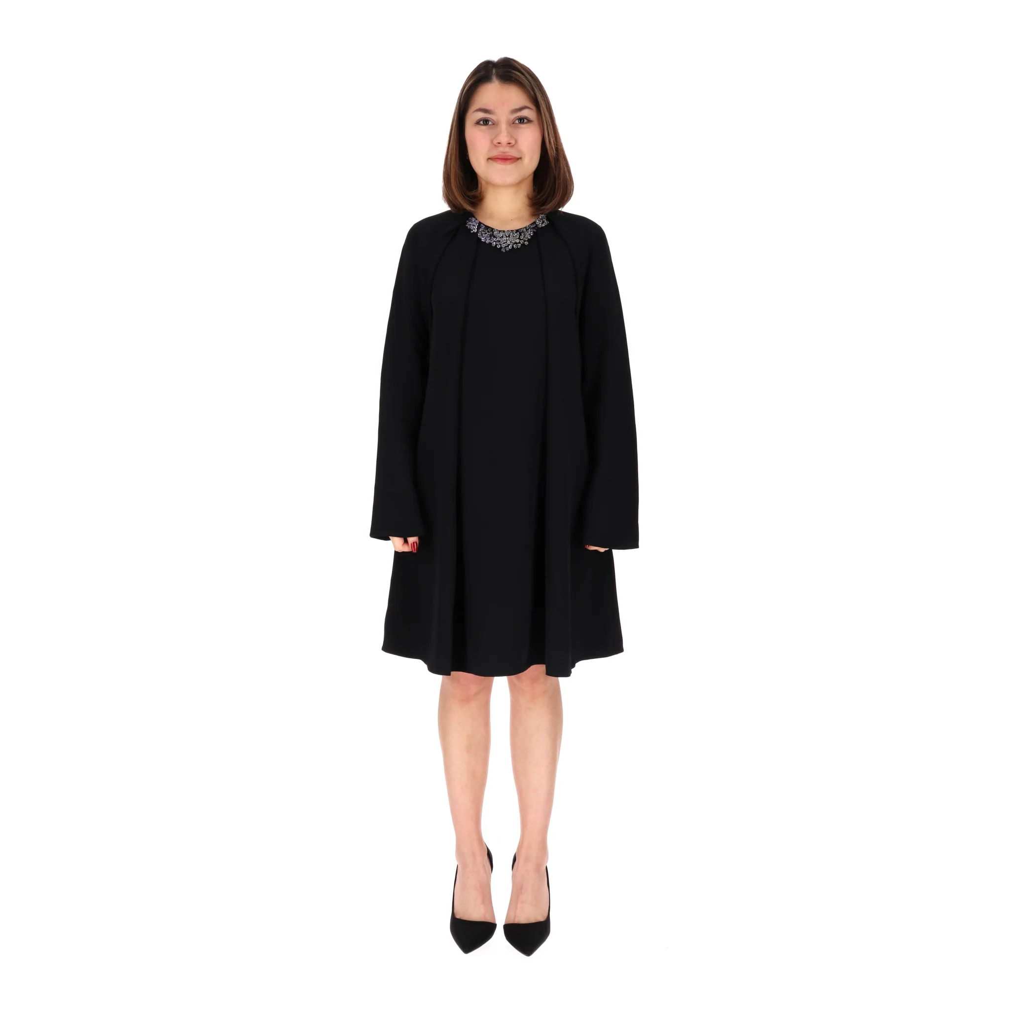 Phillip Lim Jeweled-Embellished Neck Silk Dress. Size 6US - Image 2