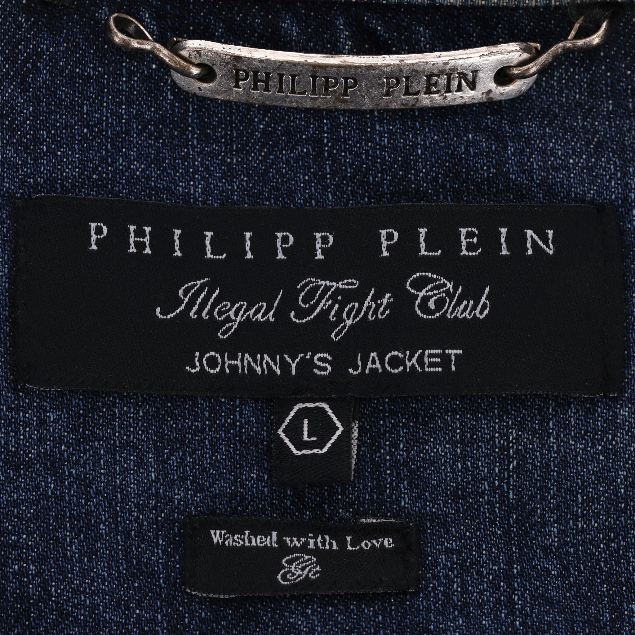 Philipp Plein Distressed Denim Jacket. Size L - Image 7