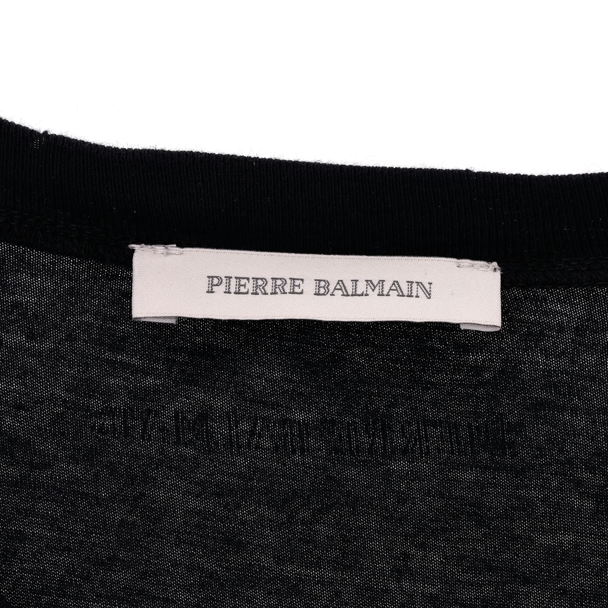 Pierre Balmain Distressed Cotton T-Shirt. Size 46FR - Image 8