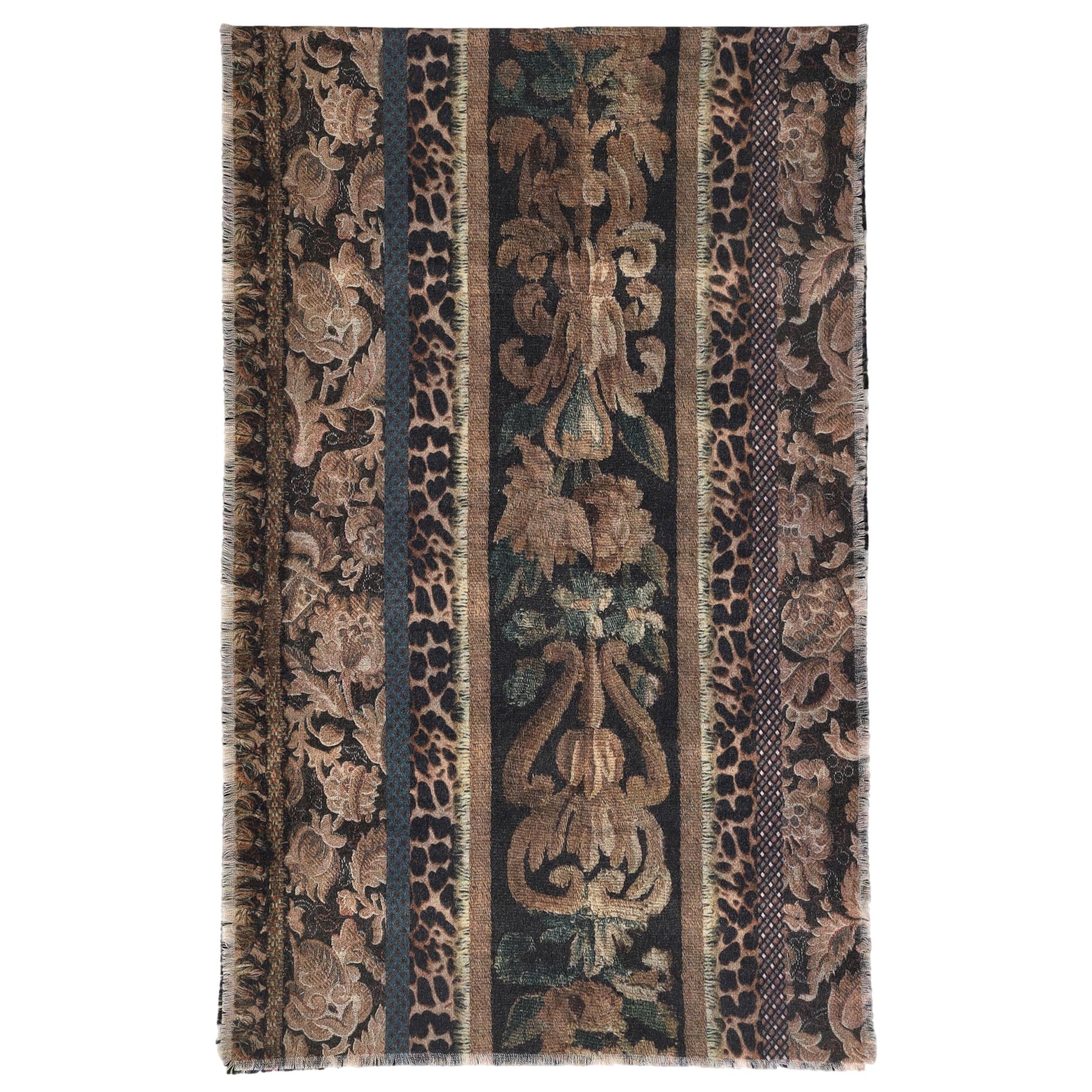 Pierre-Louis Mascia Pancake Double-Sided Printed Wool Scarf