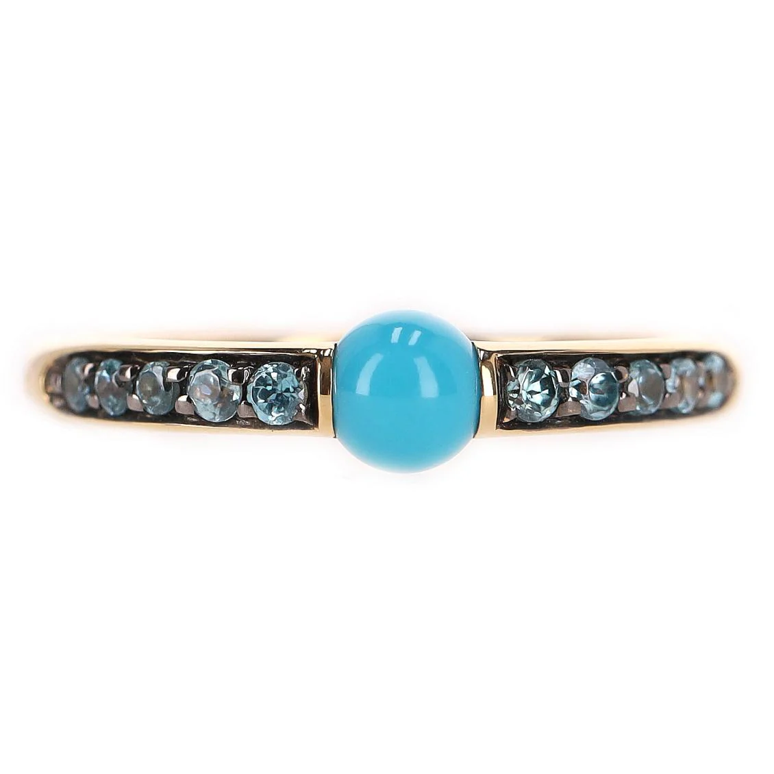 Pomellato M'ama Non M'ama Turquoise & Zircons Ring In 18k Rose Gold