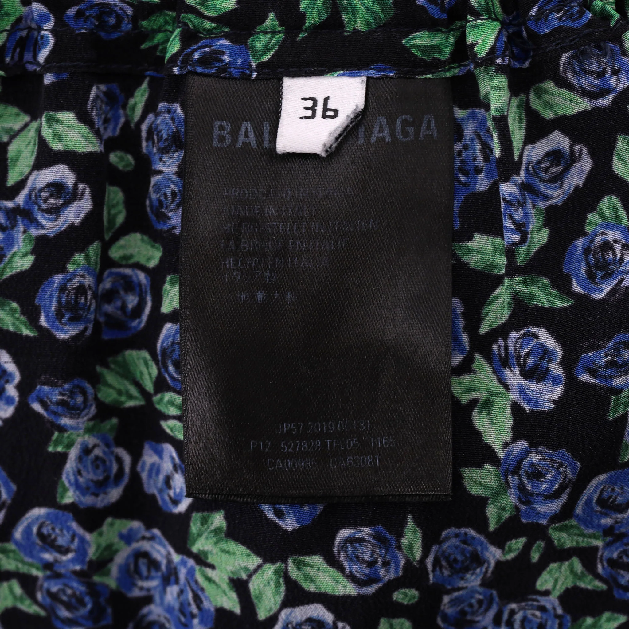 Balenciaga Floral Print Silk Wide-Leg Trousers. Size 36FR - Image 8