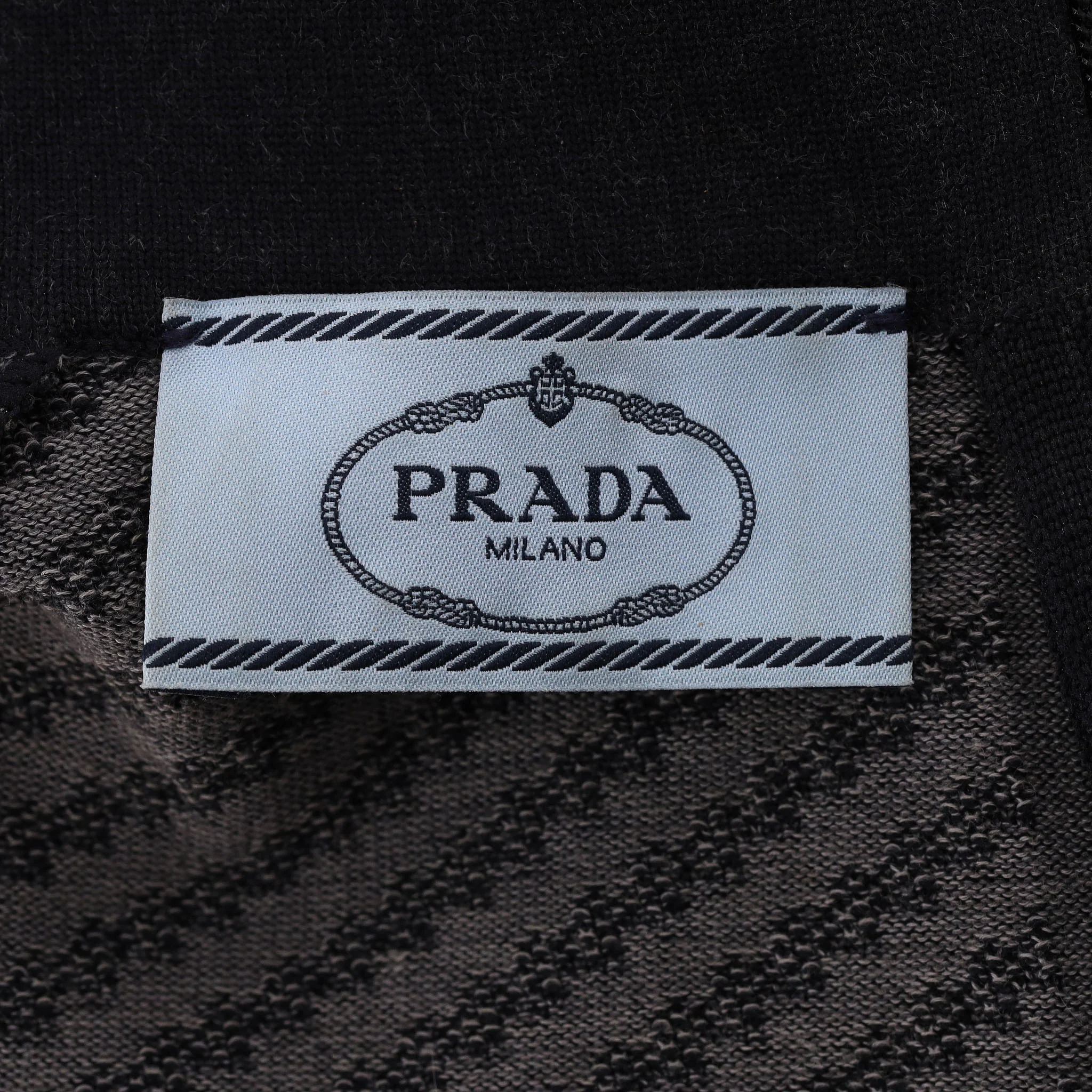 Prada Geometric-Pattern Turtleneck Fitted Top. Size 40IT - Image 6