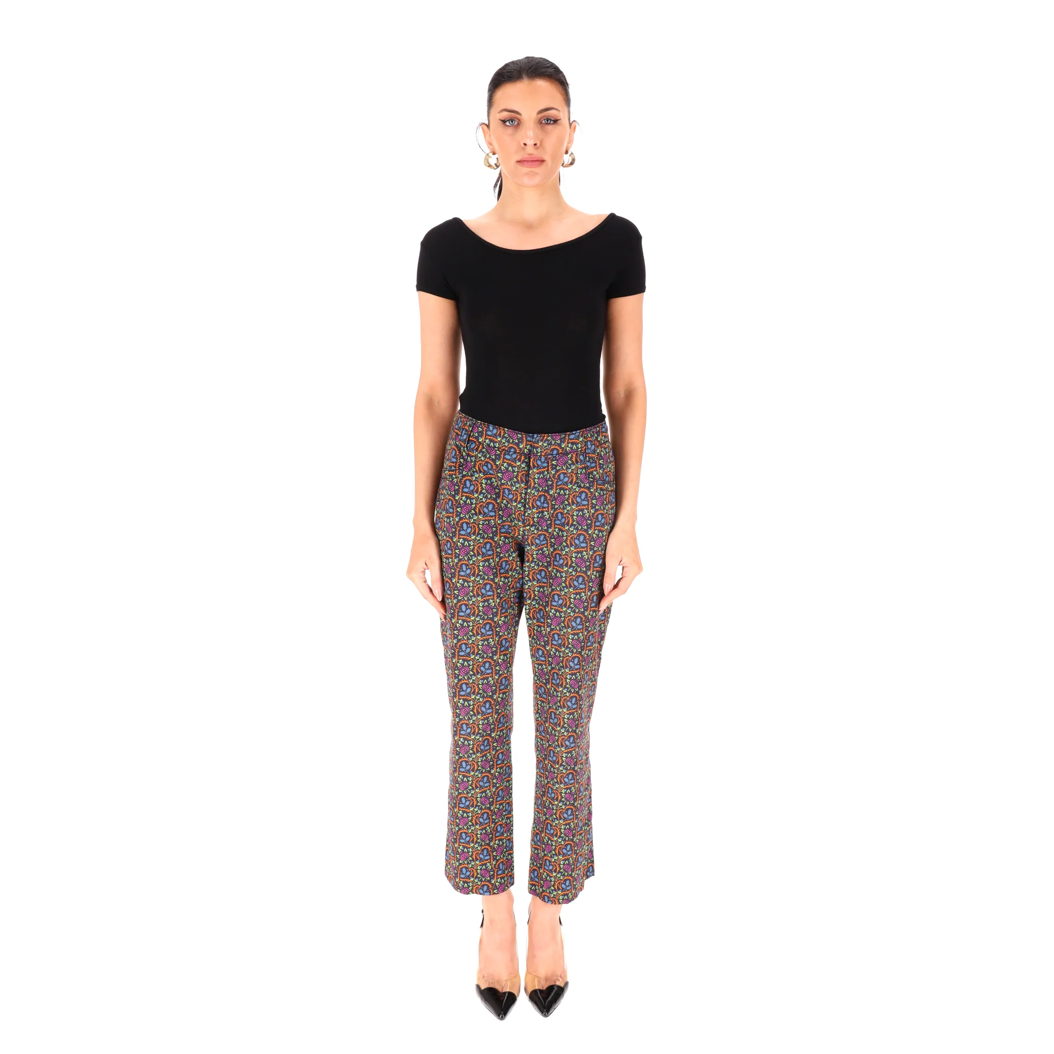 Prada × Holliday & Brown London Re-Edition Cotton Printed Straight-Leg Trousers. Size 42IT - Image 2